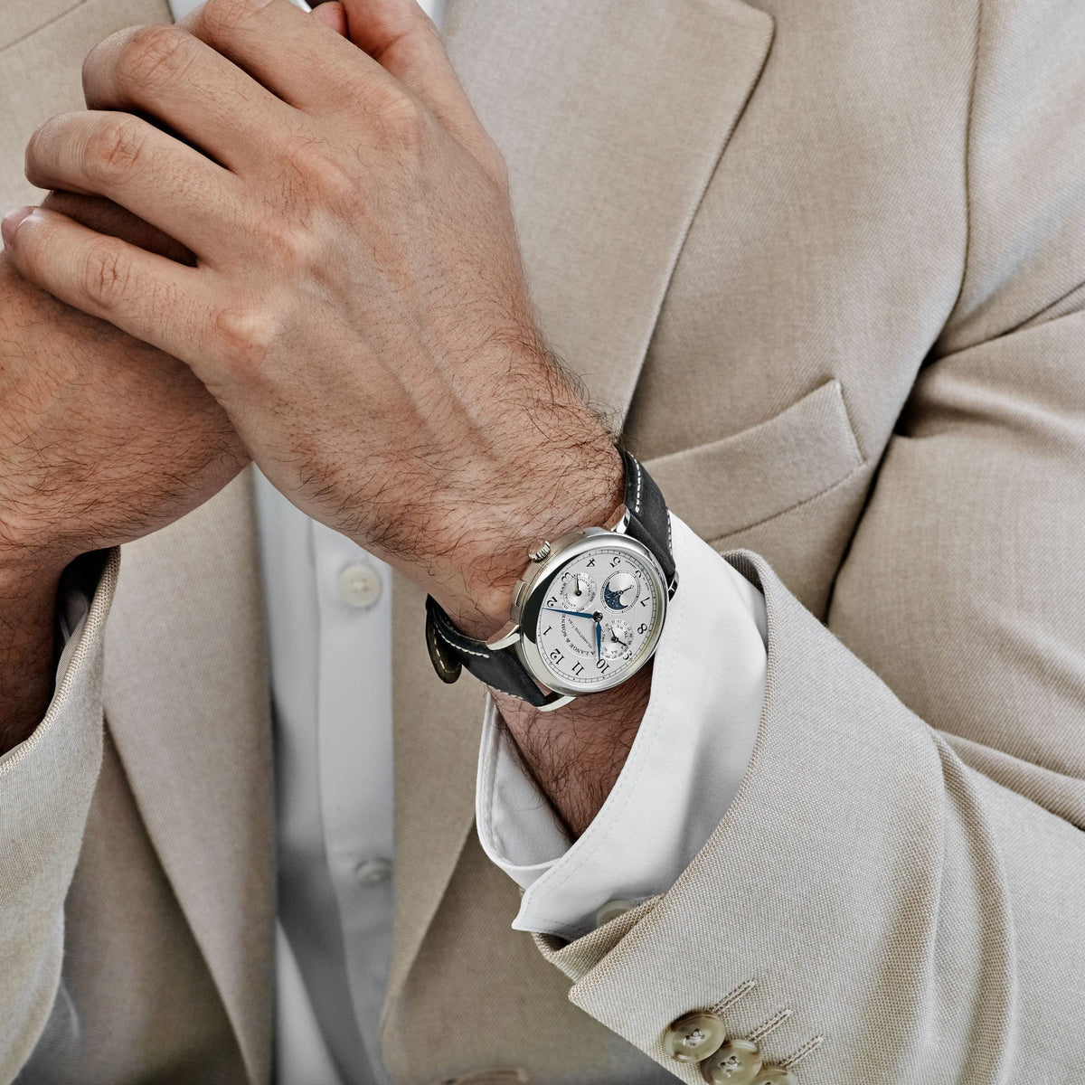 A. Lange & Söhne 1815 238.026E Annual Calendar Moon Phase White Gold Silver Dial