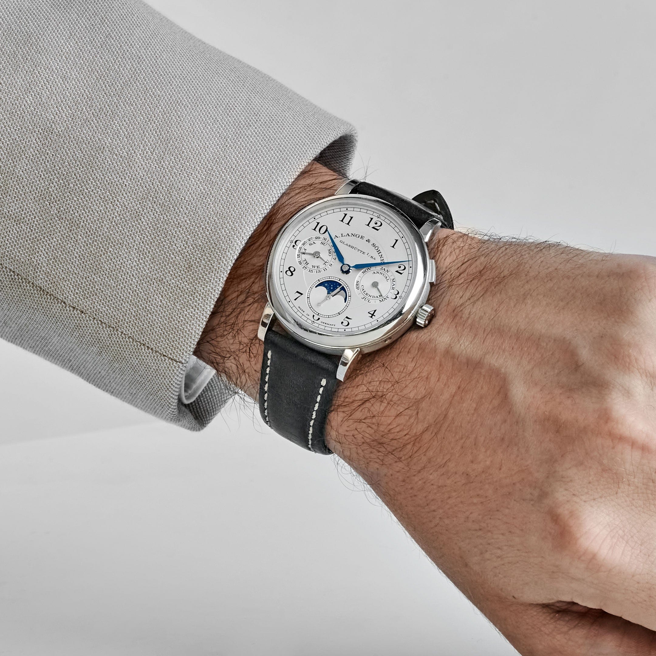 A. Lange & Söhne 1815 238.026E Annual Calendar Moon Phase White Gold Silver Dial