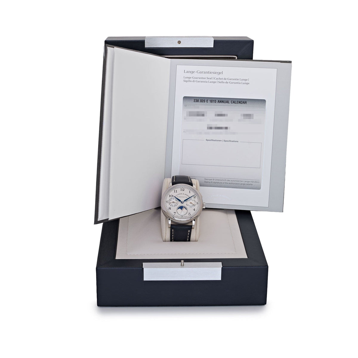 A. Lange & Söhne 1815 238.026E Annual Calendar Moon Phase White Gold Silver Dial