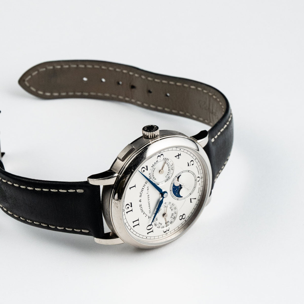 A. Lange & Söhne 1815 238.026E Annual Calendar Moon Phase White Gold Silver Dial