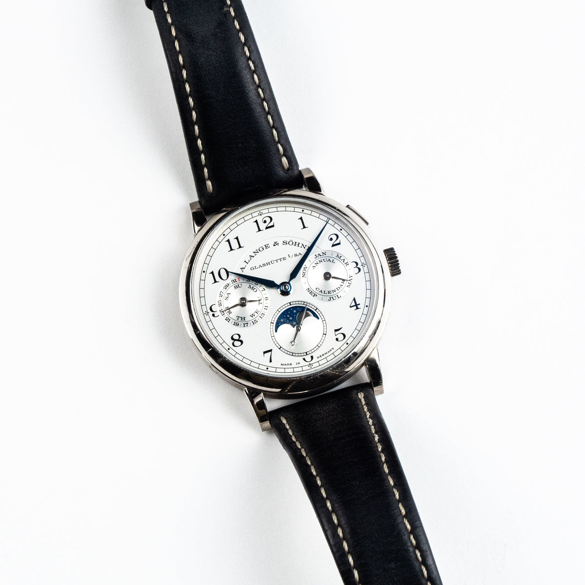 A. Lange & Söhne 1815 238.026E Annual Calendar Moon Phase White Gold Silver Dial