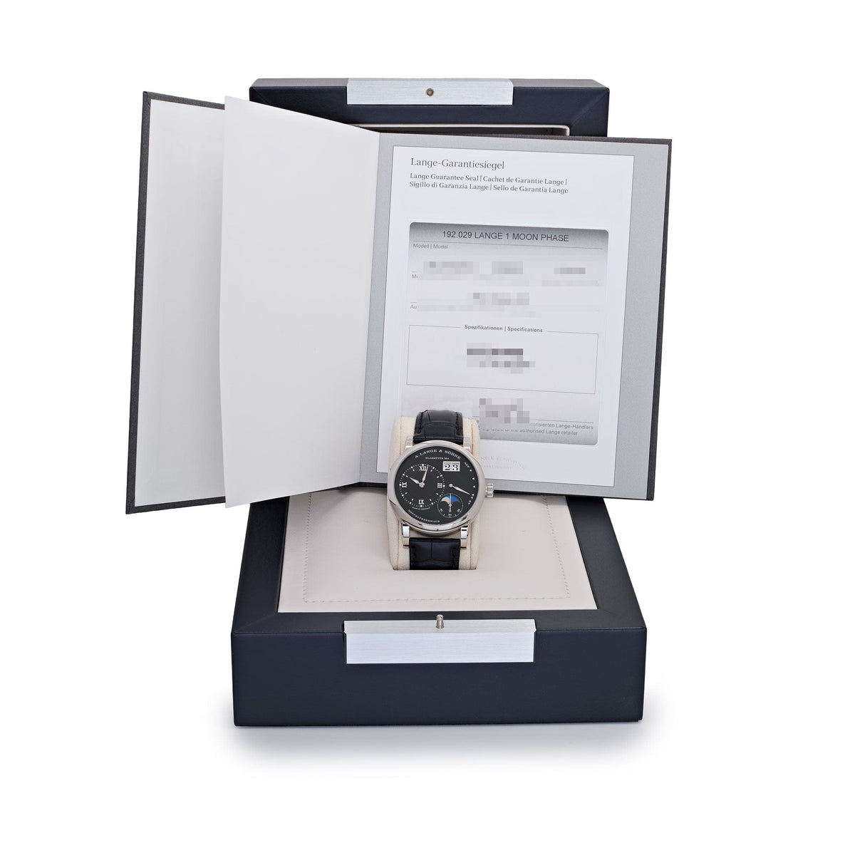 A. Lange & Söhne 192.029 Lange 1 Moon Phase White Gold Black Dial