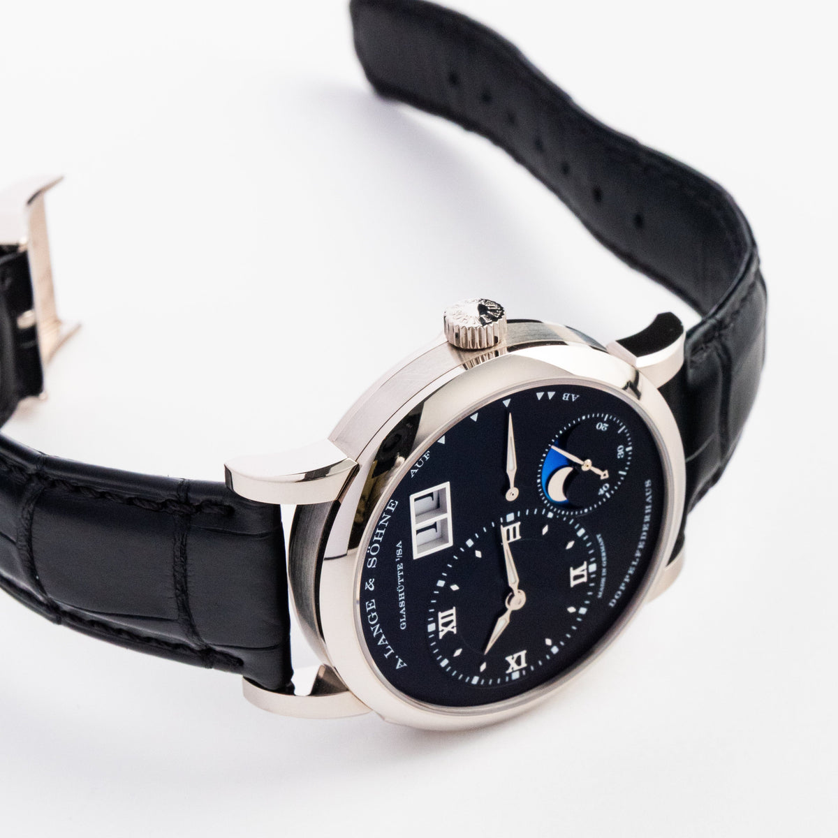 A. Lange & Söhne 192.029 Lange 1 Moon Phase White Gold Black Dial