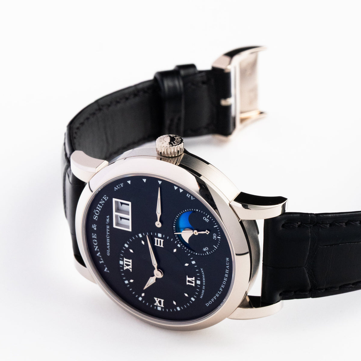 A. Lange & Söhne 192.029 Lange 1 Moon Phase White Gold Black Dial