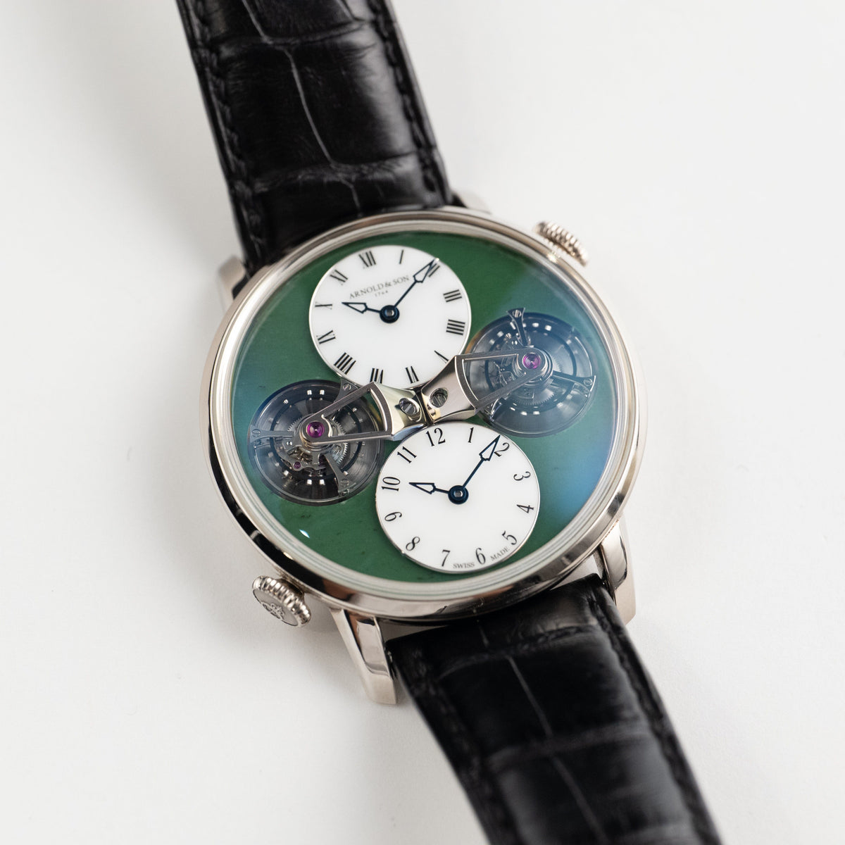 Arnold & Son Double Tourbillon 1DTAW.Z01A.C121W White Gold Jade Green White Opal Dial Piece Unique (2022)
