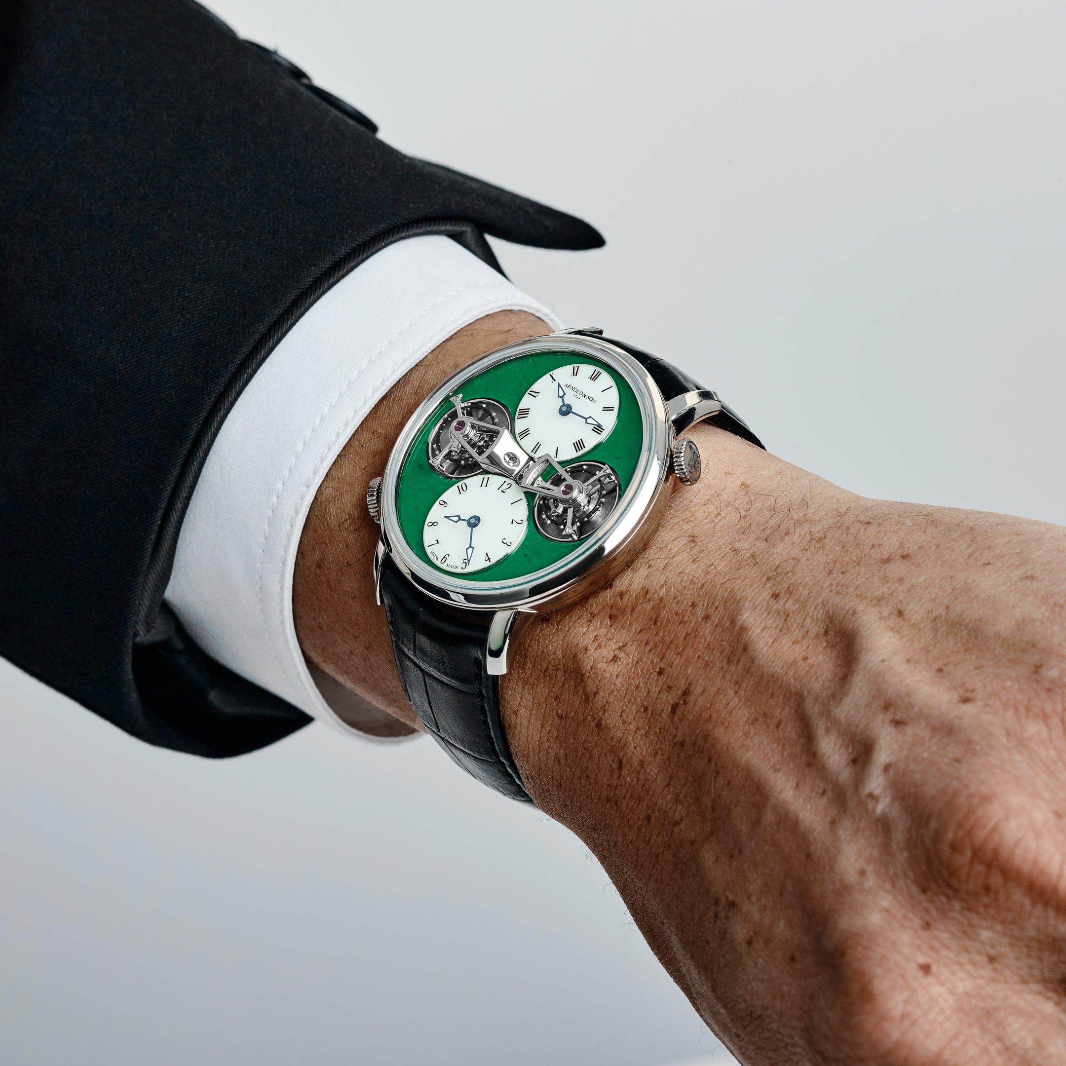 Arnold & Son Double Tourbillon 1DTAW.Z01A.C121W White Gold Jade Green White Opal Dial Piece Unique (2022)