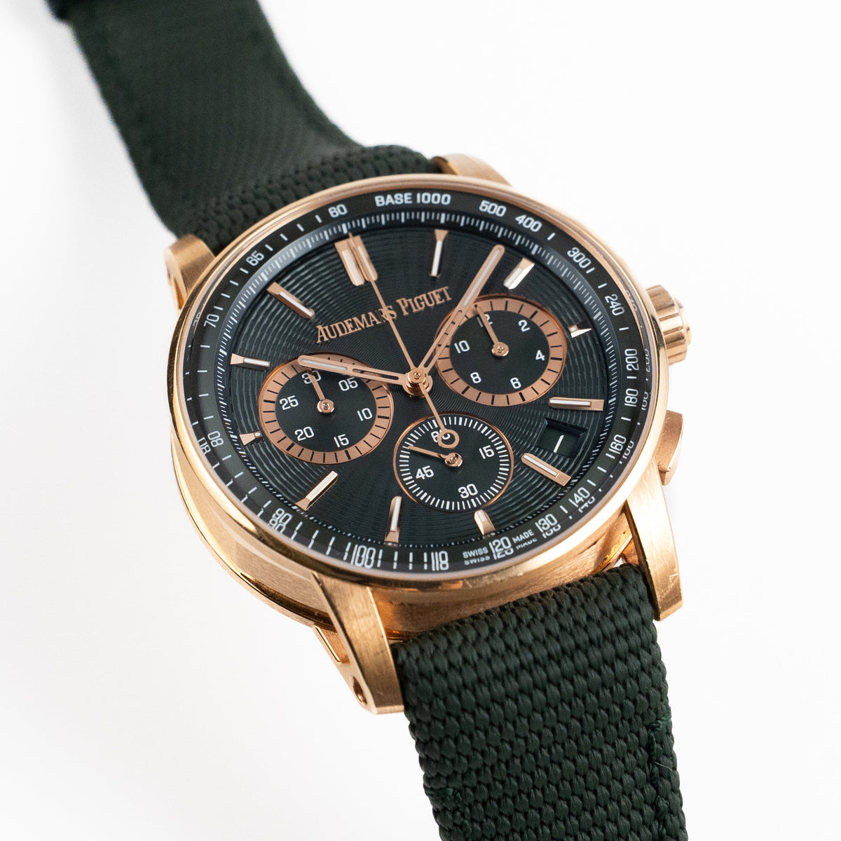 Audemars Piguet Code 11.59 26393OR.OO.A056KB.01 Chronograph Rose Gold Green Dial (2024)