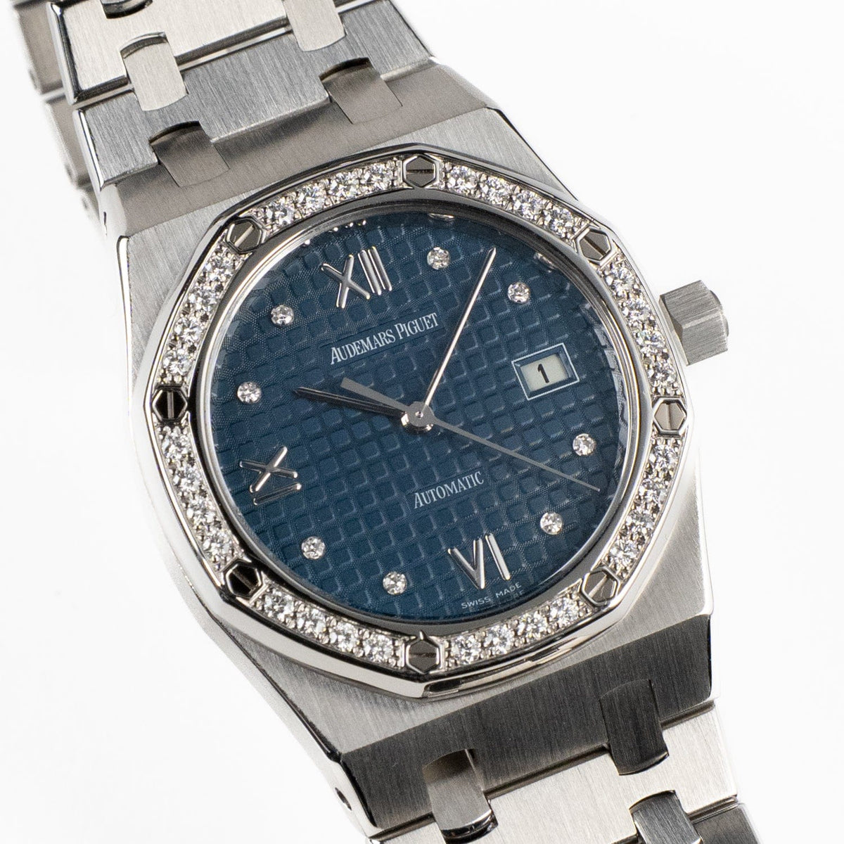 Audemars Piguet Royal Oak 15088ST.ZZ.0789ST.01 'Ladies' Stainless Steel Blue Diamond Dial Diamond Bezel