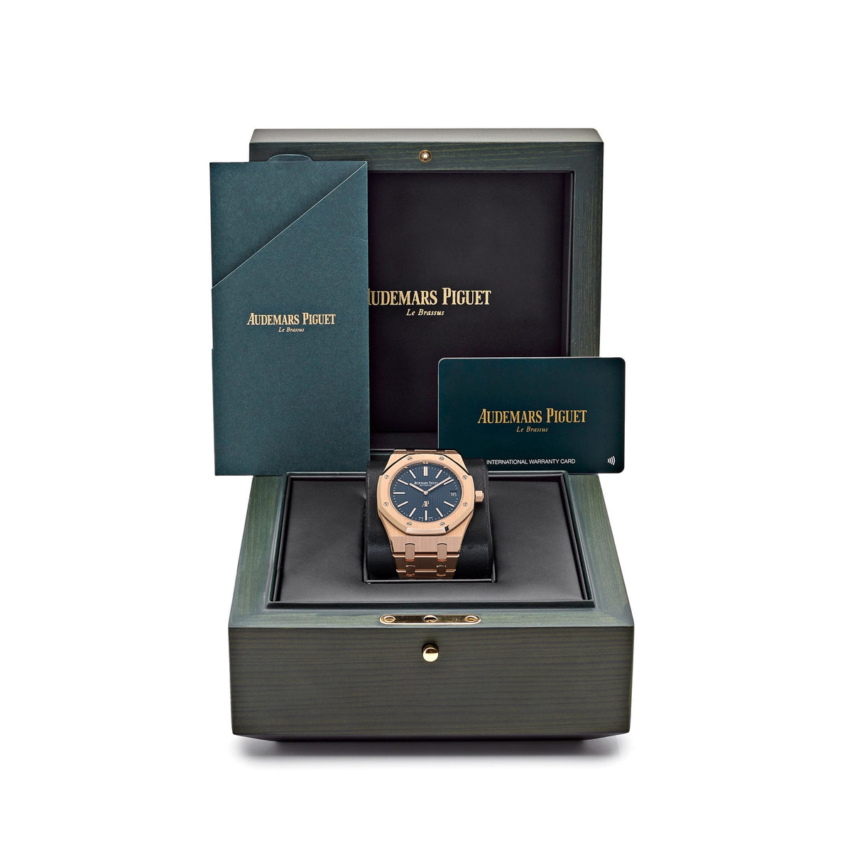 Audemars Piguet Royal Oak 15202OR.OO.1240OR.01 'Jumbo' Extra-Thin Rose Gold Blue Dial (2019)