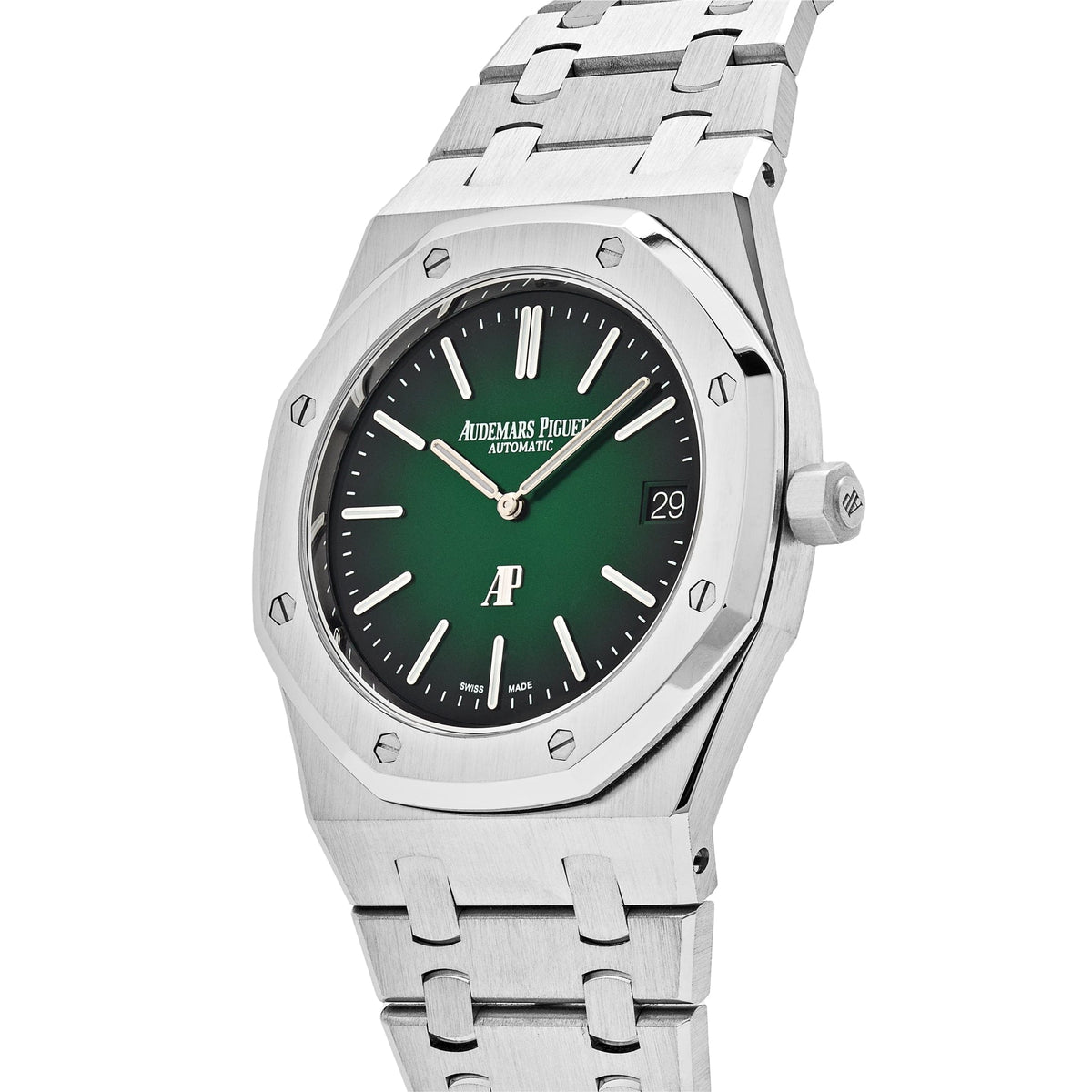 Audemars Piguet Royal Oak 15202PT.OO.1240PT.01 'Jumbo' Extra-Thin Platinum Green Dial