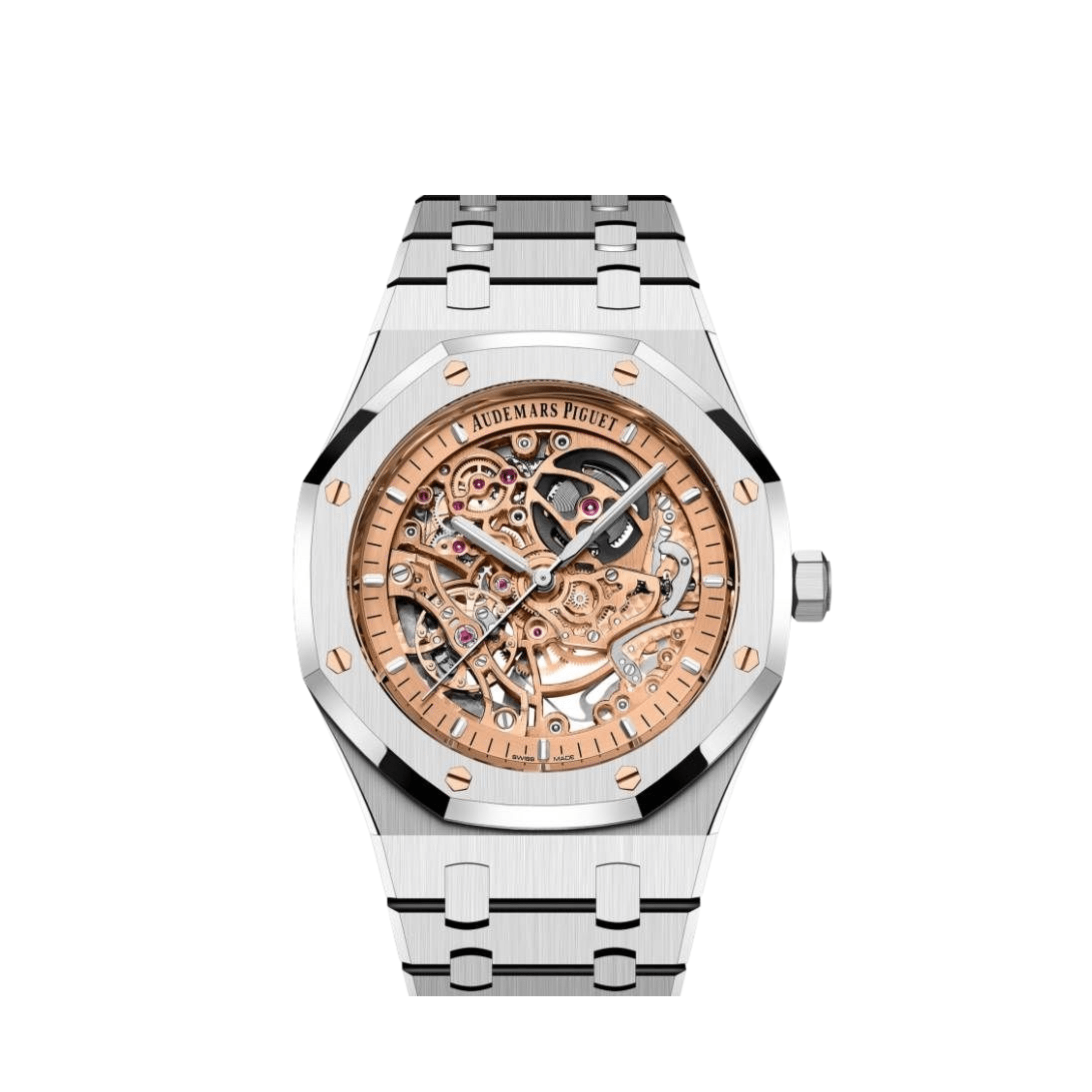 Audemars Piguet Royal Oak 15407ST.OO.1220ST.02 Double Balance Wheel Openworked Stainless Steel Pink Gold-Toned Dial (2026)