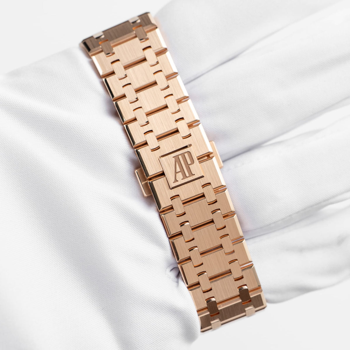 Audemars Piguet Royal Oak 15413OR.YY.1220OR.01 Rose Gold Rainbow Sapphires Bezel Diamond Dial (2021)