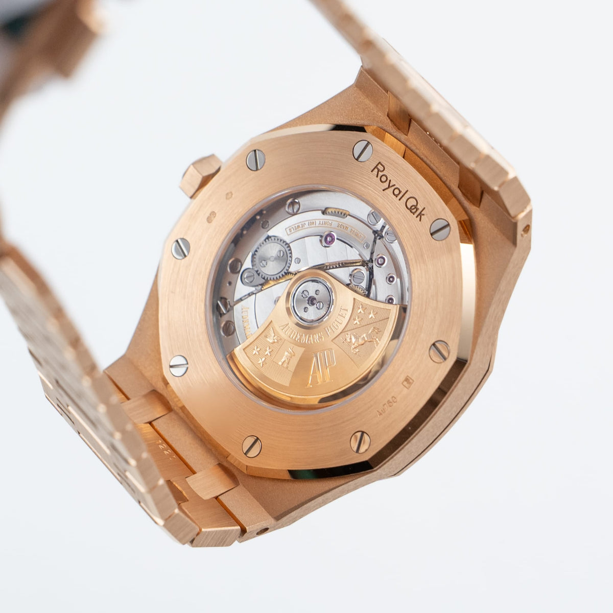 Audemars Piguet Royal Oak 15413OR.YY.1220OR.01 Rose Gold Rainbow Sapphires Bezel Diamond Dial (2021)