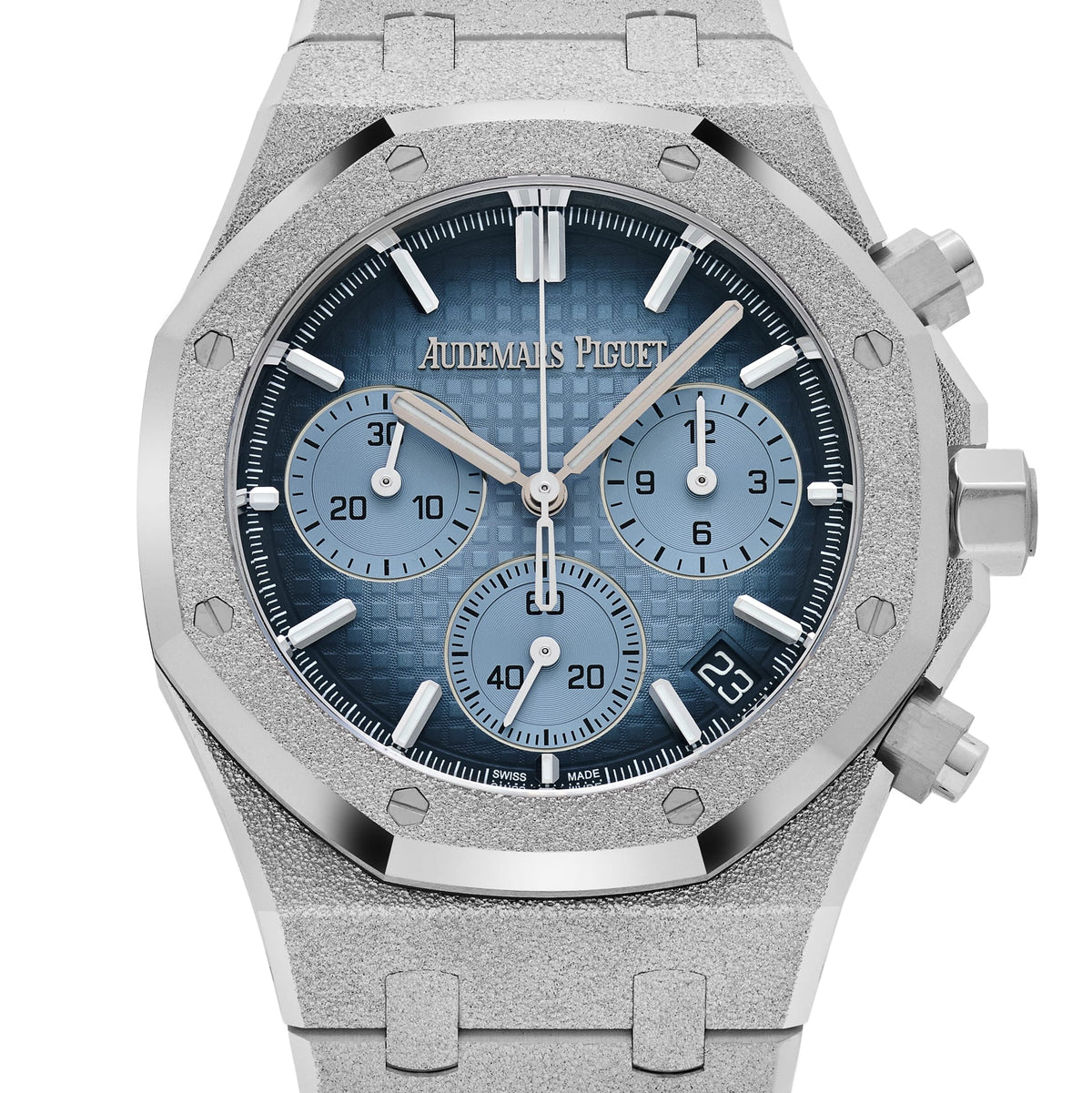 Audemars Piguet Royal Oak 26240BC.GG.1324BC.02 Chronograph Frosted White Gold Light Blue Dial