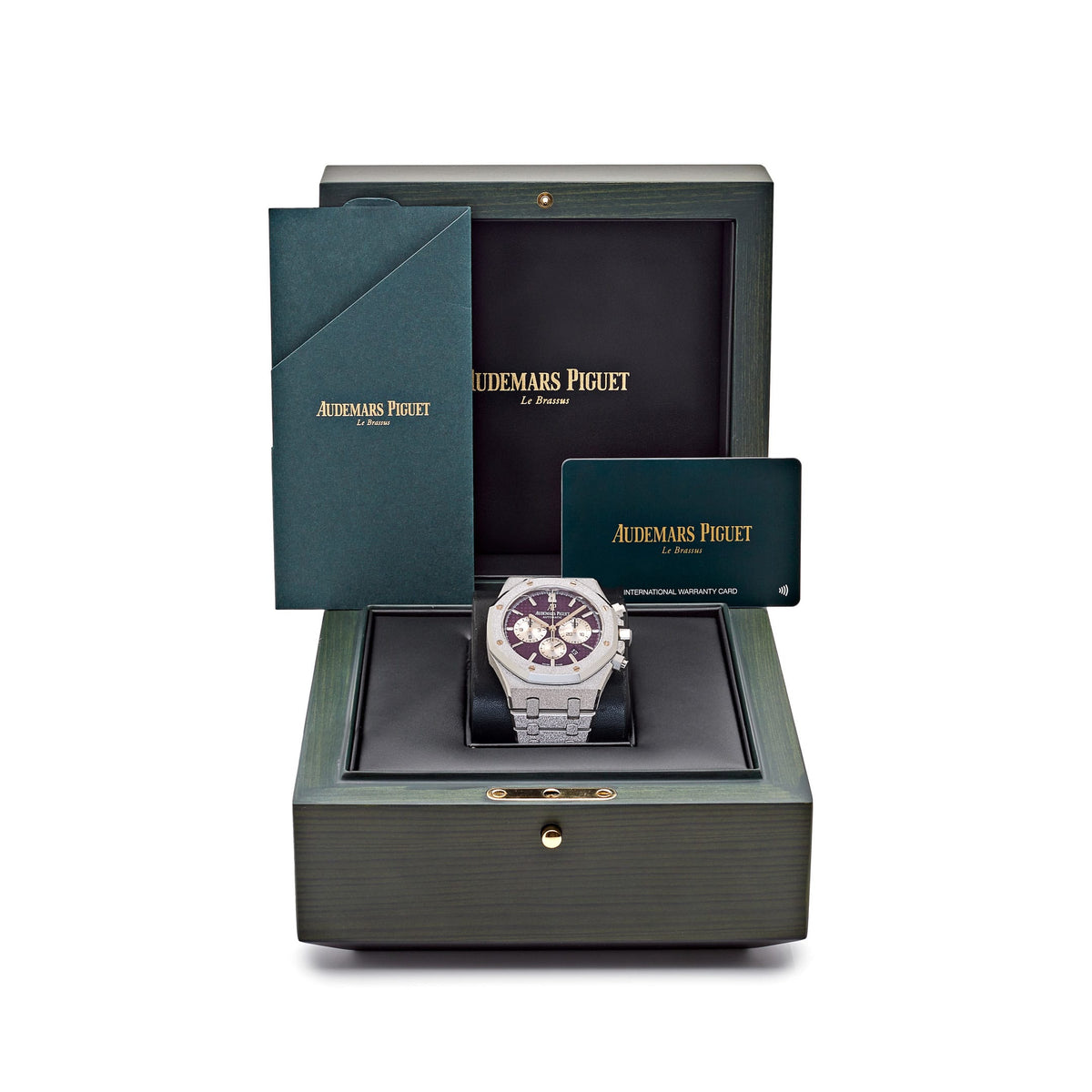 Audemars Piguet Royal Oak 26331BC.GG.1224BC.01 Chronograph Frosted White Gold Purple Dial (2019)
