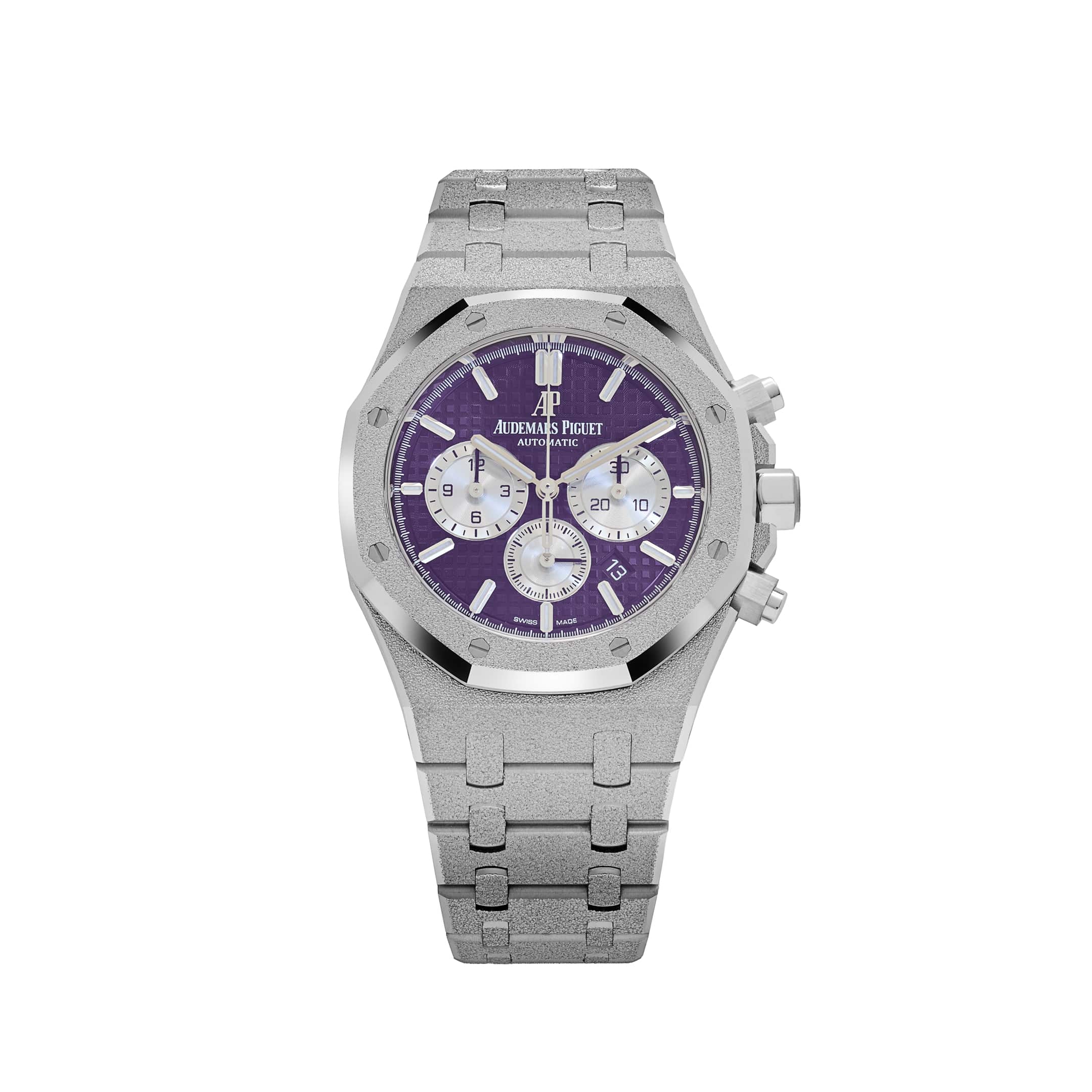 Audemars Piguet Royal Oak 26331BC.GG.1224BC.01 Chronograph Frosted White Gold Purple Dial (2019)