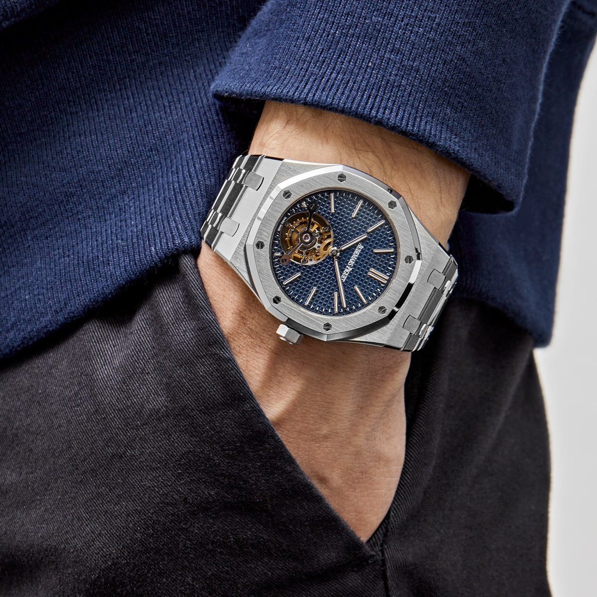 Audemars Piguet Royal Oak 26510ST.OO.1220ST.01 Tourbillon Extra-Thin Steel Blue Dial