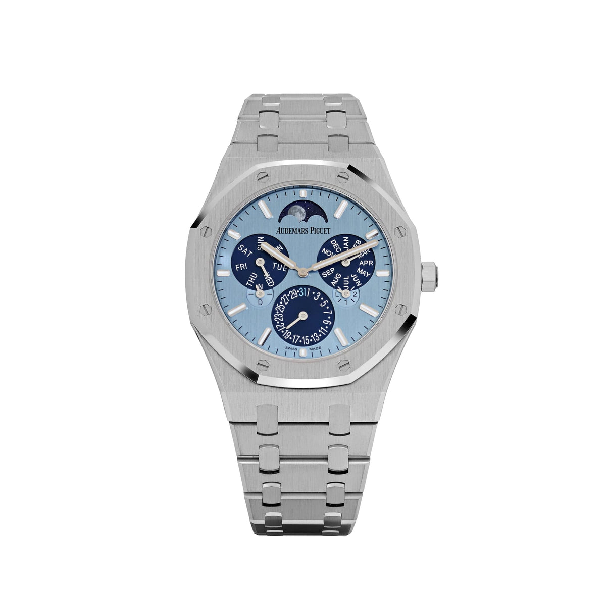Audemars Piguet Royal Oak 26586BC.OO.1240.BC.99 Perpetual Calendar RD2 Ultra-Thin “Luminary” White Gold Light Blue Limited Edition of 25