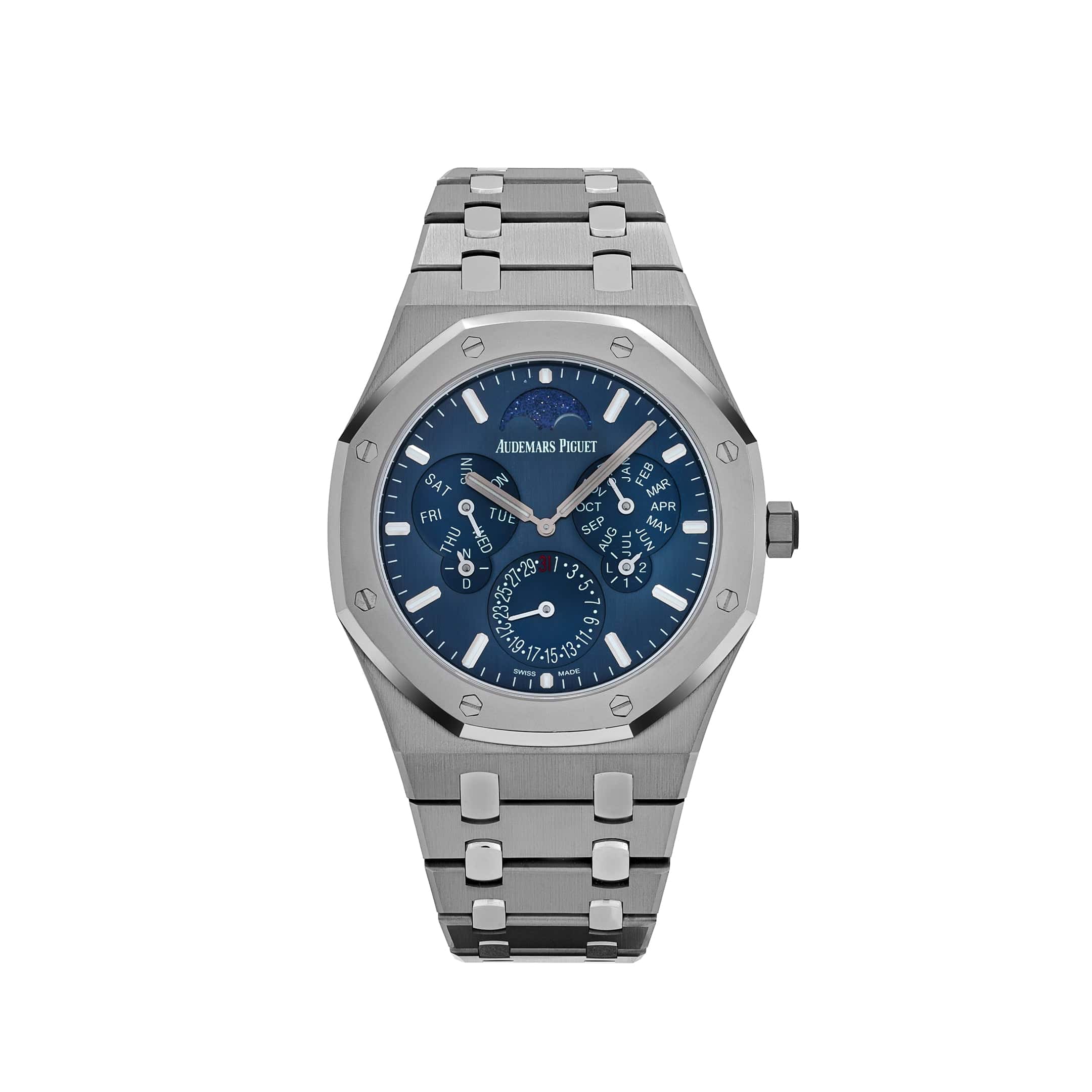 Audemars Piguet Royal Oak 26586IP.OO.1240IP.01 Perpetual Calendar RD2 Ultra-Thin Platinum Titanium Blue Dial (2022)