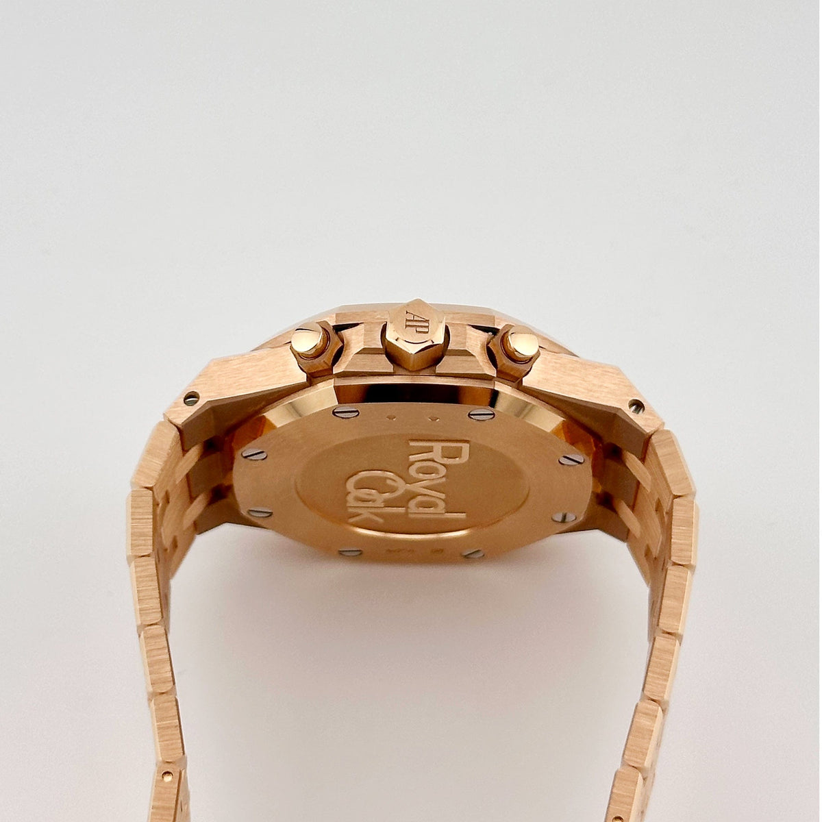 Audemars Piguet Royal Oak 26715OR.ZZ.1356OR.01 Chronograph Rose Gold Silver Dial Diamond Bezel