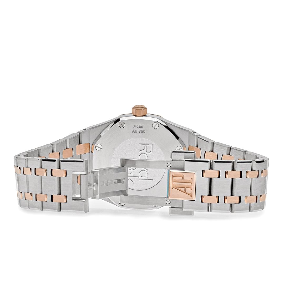 Audemars Piguet Royal Oak 67651SR.ZZ.1261SR.01 'Ladies' Rose Gold Stainless Steel Silver-Toned Dial Diamond Bezel Quartz