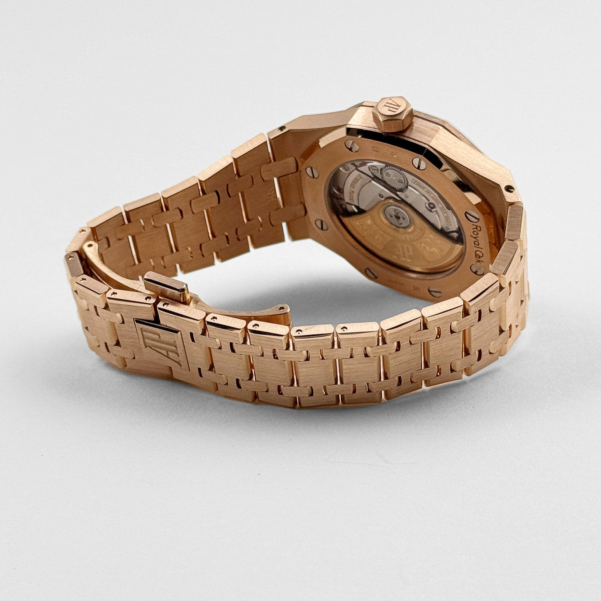 Audemars Piguet Royal Oak 15451OR.ZZ.1256OR.01.A 'Ladies' Rose Gold White Dial Diamond Bezel