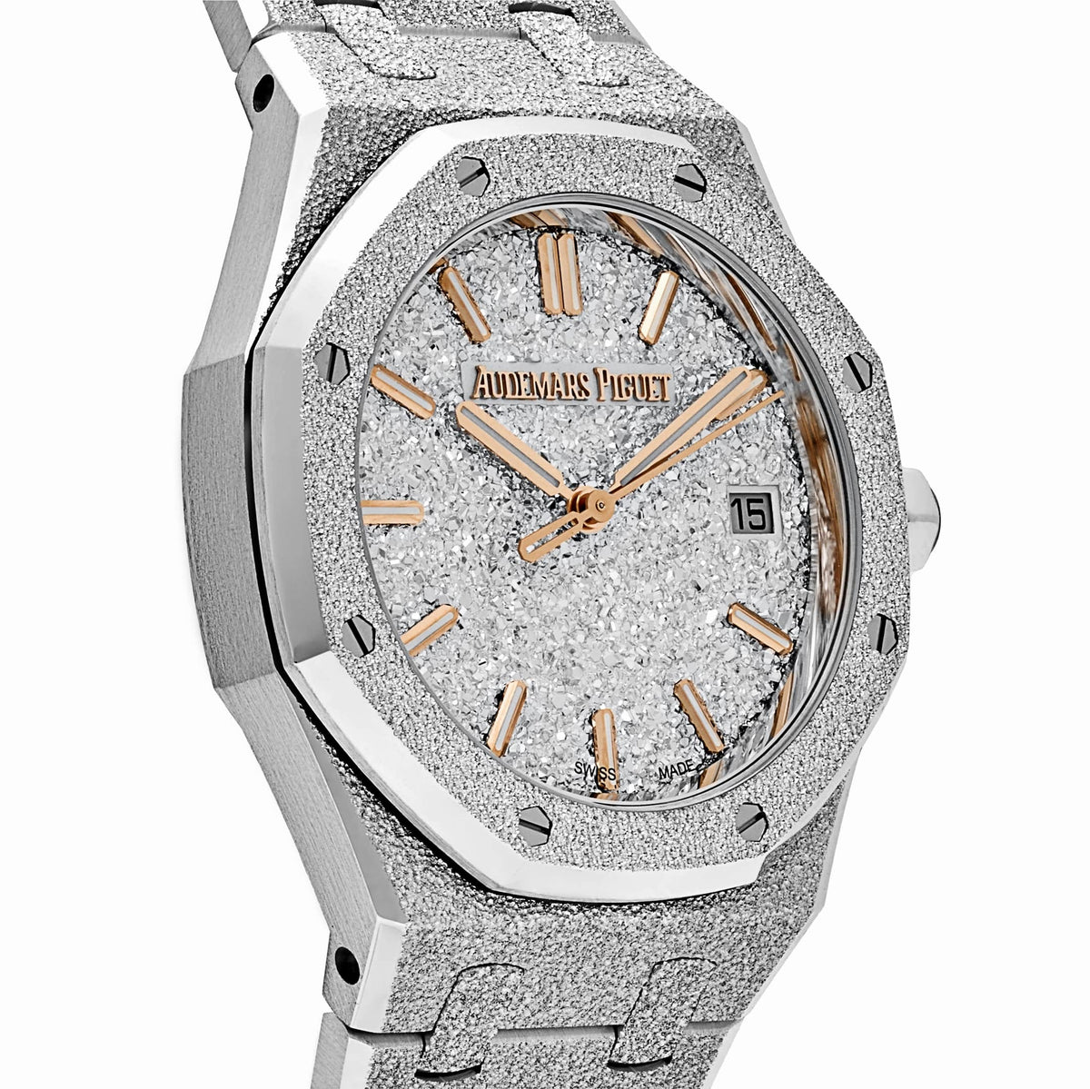 Audemars Piguet Royal Oak 77450BC.GG.1361BC.01 Frosted White Gold Crystal Sand Dial (2025)