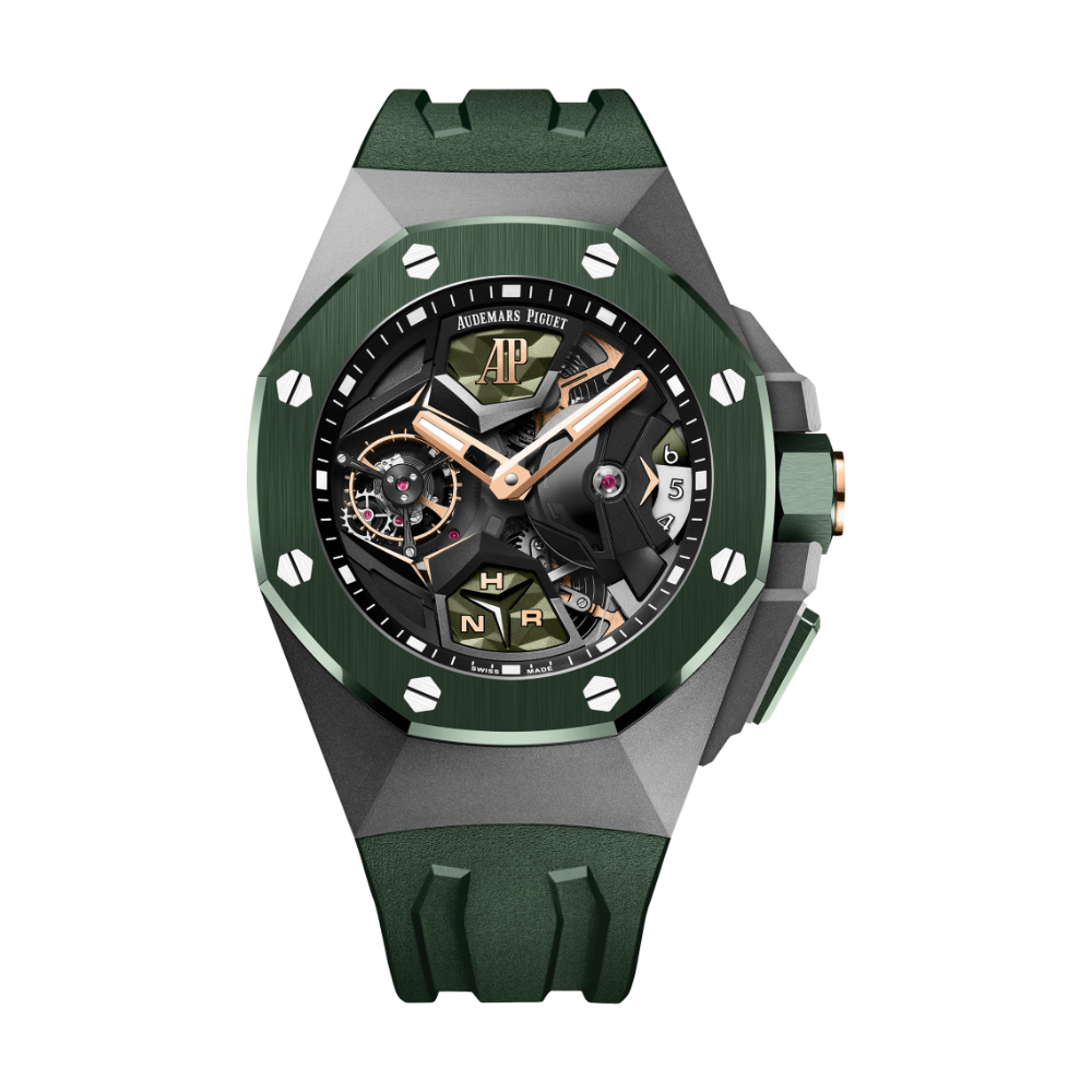 Audemars Piguet Royal Oak Concept 26589IO.OO.D056CA.01 Flying Tourbillon GMT Titanium Green Ceramic