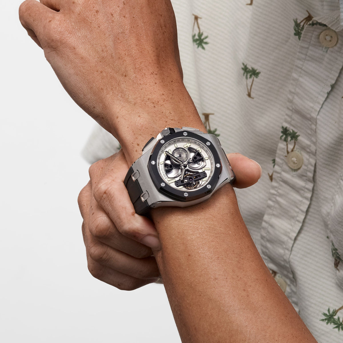 Audemars Piguet Royal Oak Offshore Chronograph 26387IO.OO.D002CA.01 Tourbillon Titanium Openworked Dial Limited Edition of 15 (2015)
