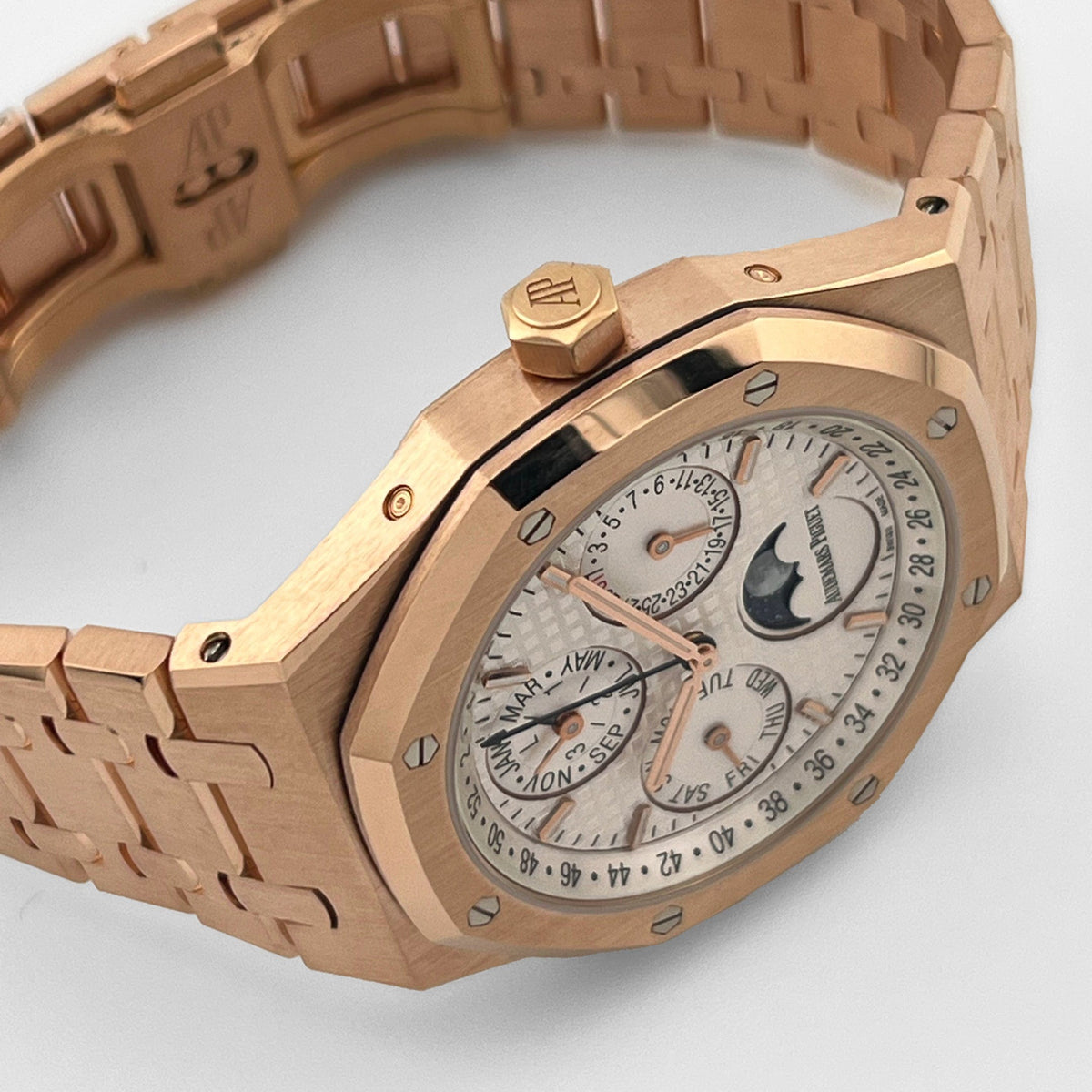 Audemars Piguet Royal Oak Perpetual Calendar 26574OR.OO.1220OR.01 Rose Gold Silver Dial (2021)