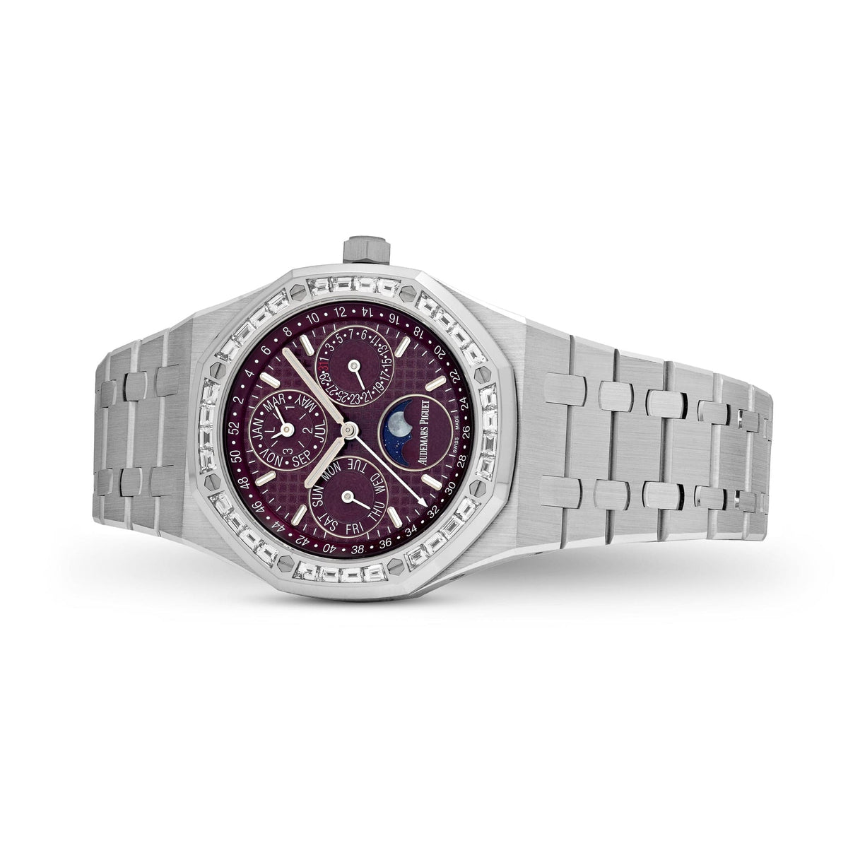 Audemars Piguet Royal Oak Perpetual Calendar 26598BC.ZZ.1220BC.01 'Qatar Edition' White Gold Burgundy Dial Diamond Bezel (2025)