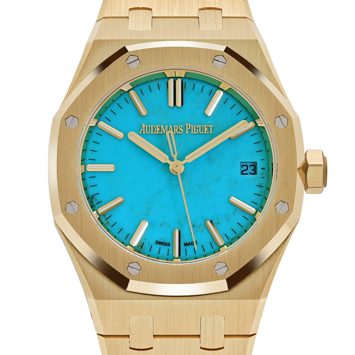 Audemars Piguet Royal Oak 15550BA.OO.1356BA.01 Yellow Gold Turquoise Stone Dial (2023)