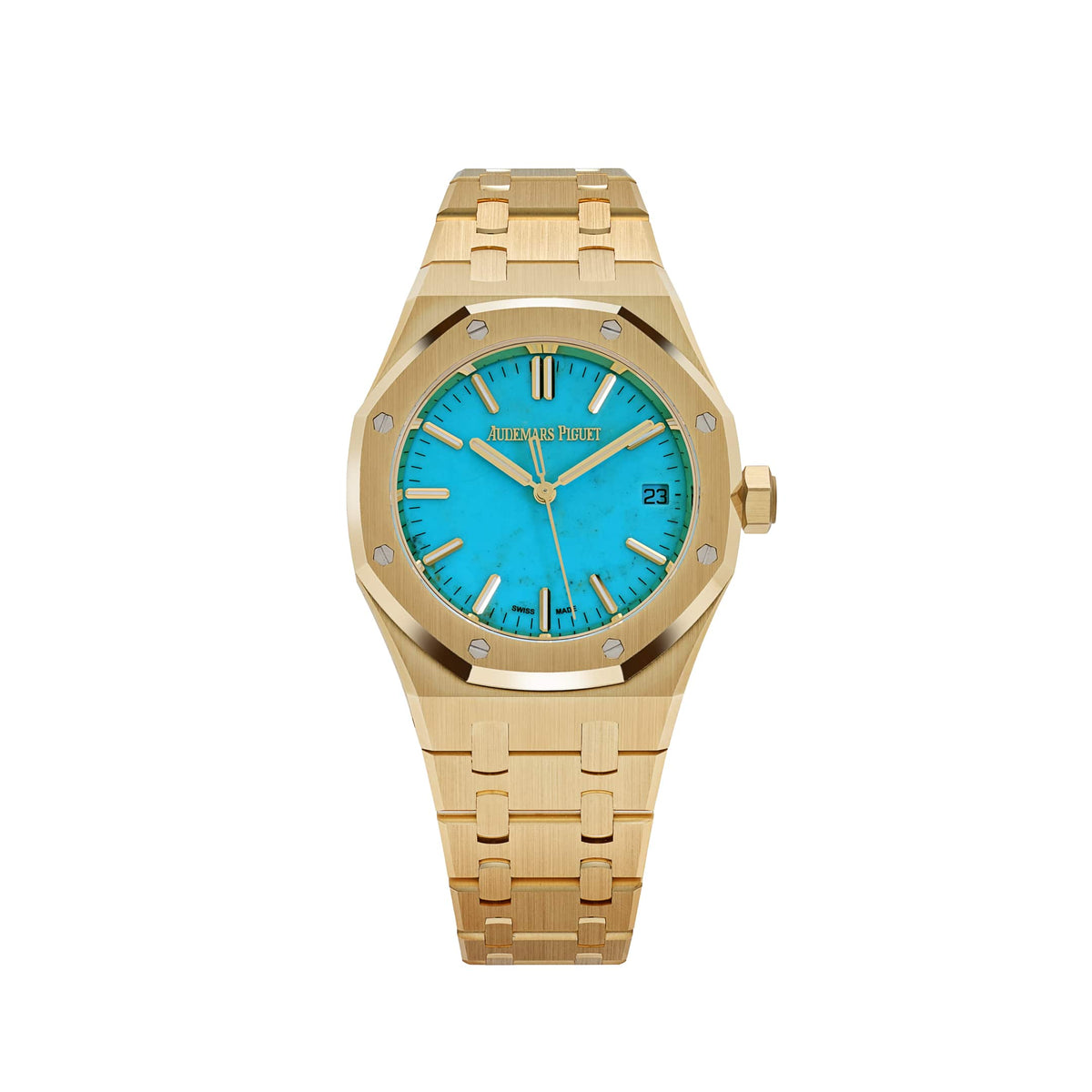 Audemars Piguet Royal Oak 15550BA.OO.1356BA.01 Yellow Gold Turquoise Stone Dial (2023)