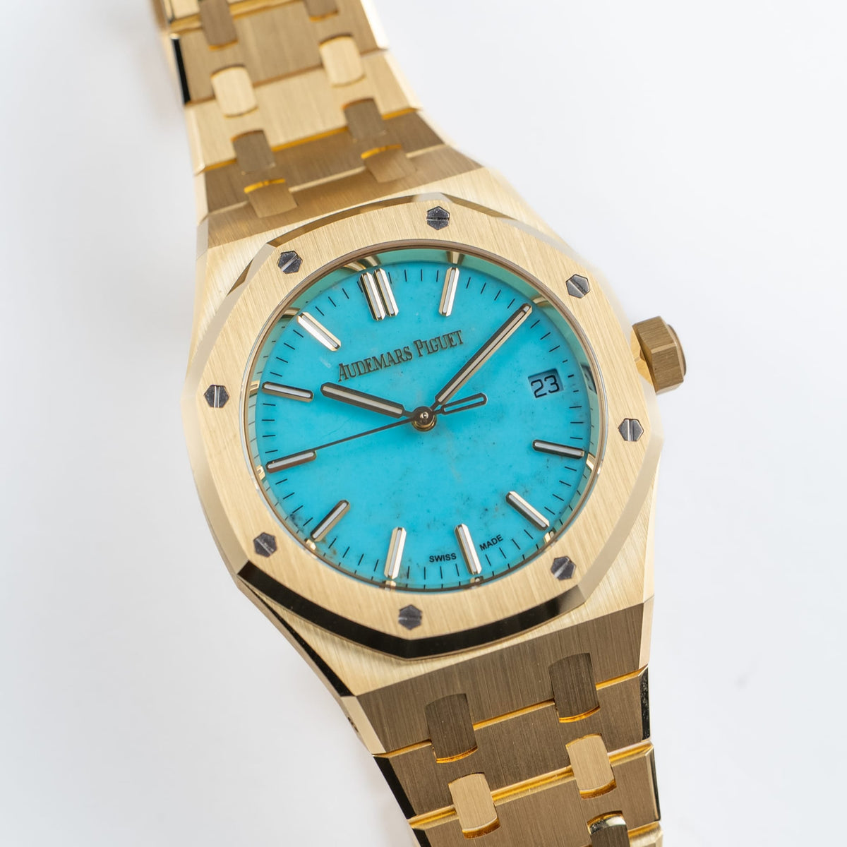 Audemars Piguet Royal Oak 15550BA.OO.1356BA.01 Yellow Gold Turquoise Stone Dial (2023)