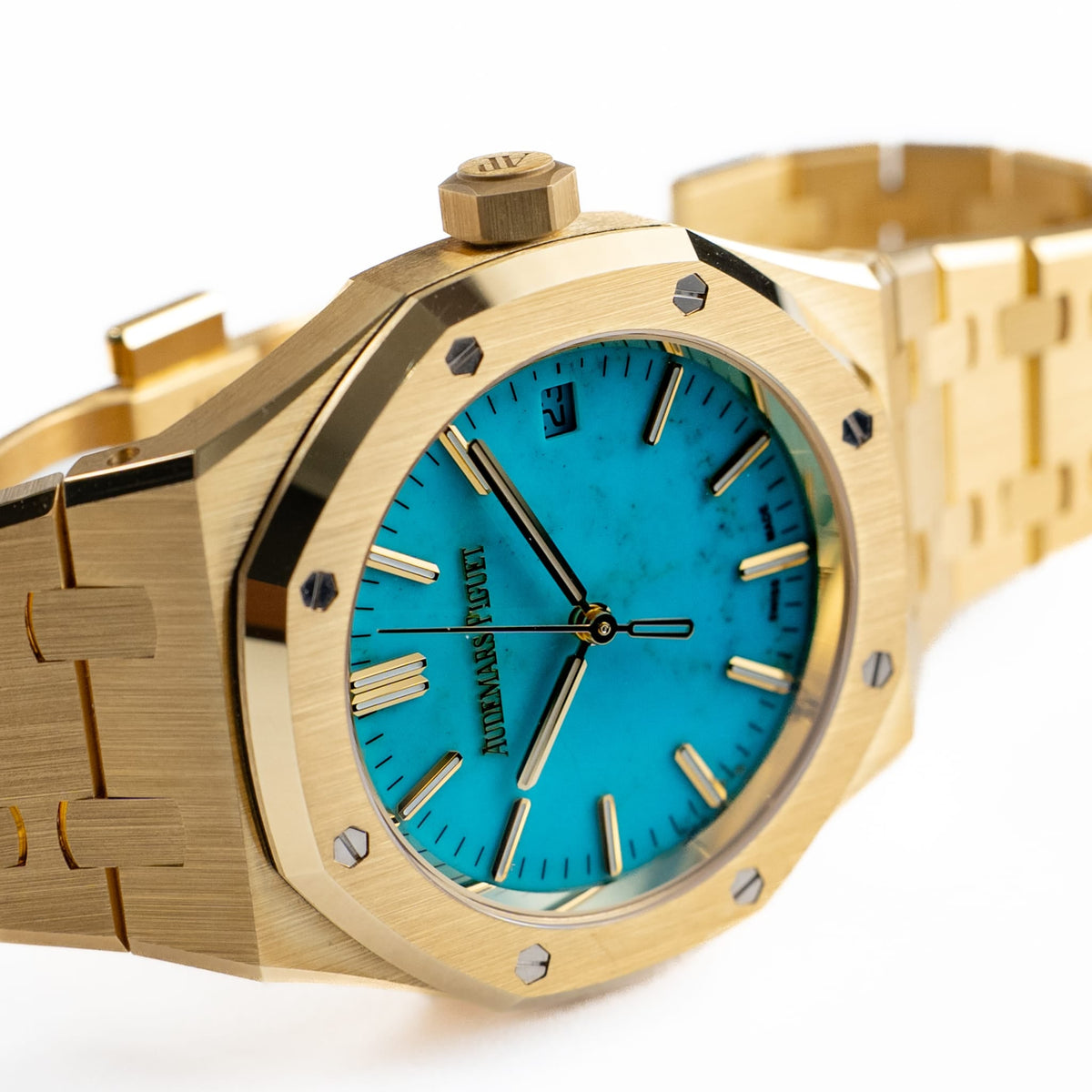 Audemars Piguet Royal Oak 15550BA.OO.1356BA.01 Yellow Gold Turquoise Stone Dial (2023)