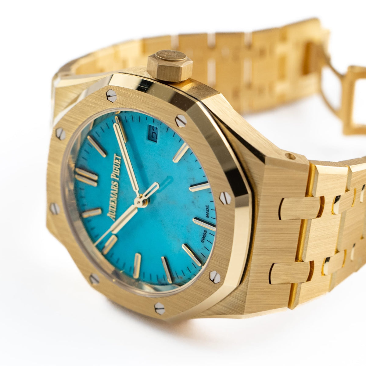 Audemars Piguet Royal Oak 15550BA.OO.1356BA.01 Yellow Gold Turquoise Stone Dial (2023)