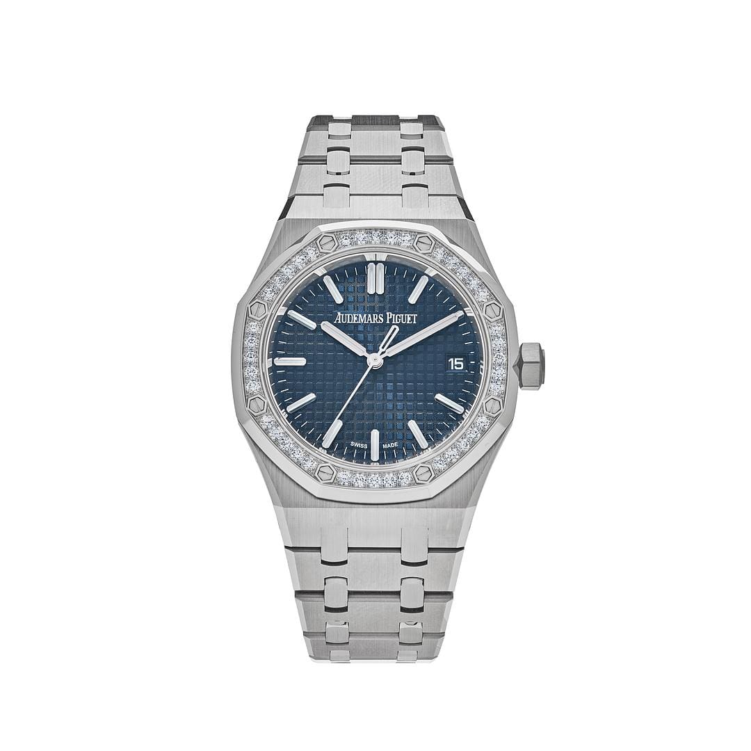 Audemars Piguet Royal Oak Selfwinding 15551ST.ZZ.1356ST.05  Blue Dial Diamond Bezel
