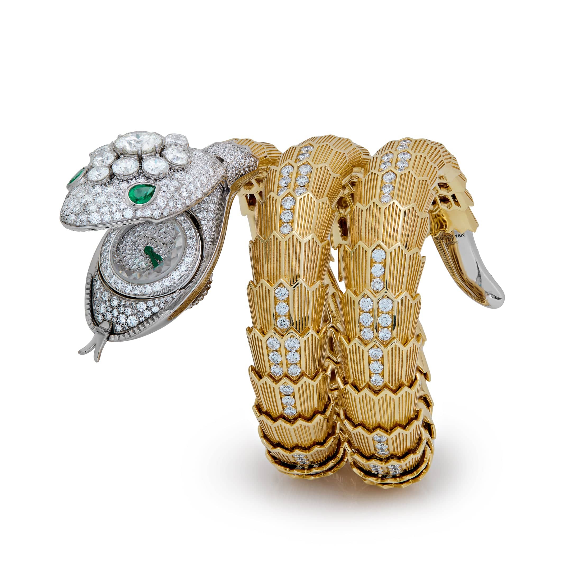 BVLGARI Serpenti 103561 Misteriosi High Jewellery Secret Watch White Gold Yellow Gold Diamonds Emeralds (2024)