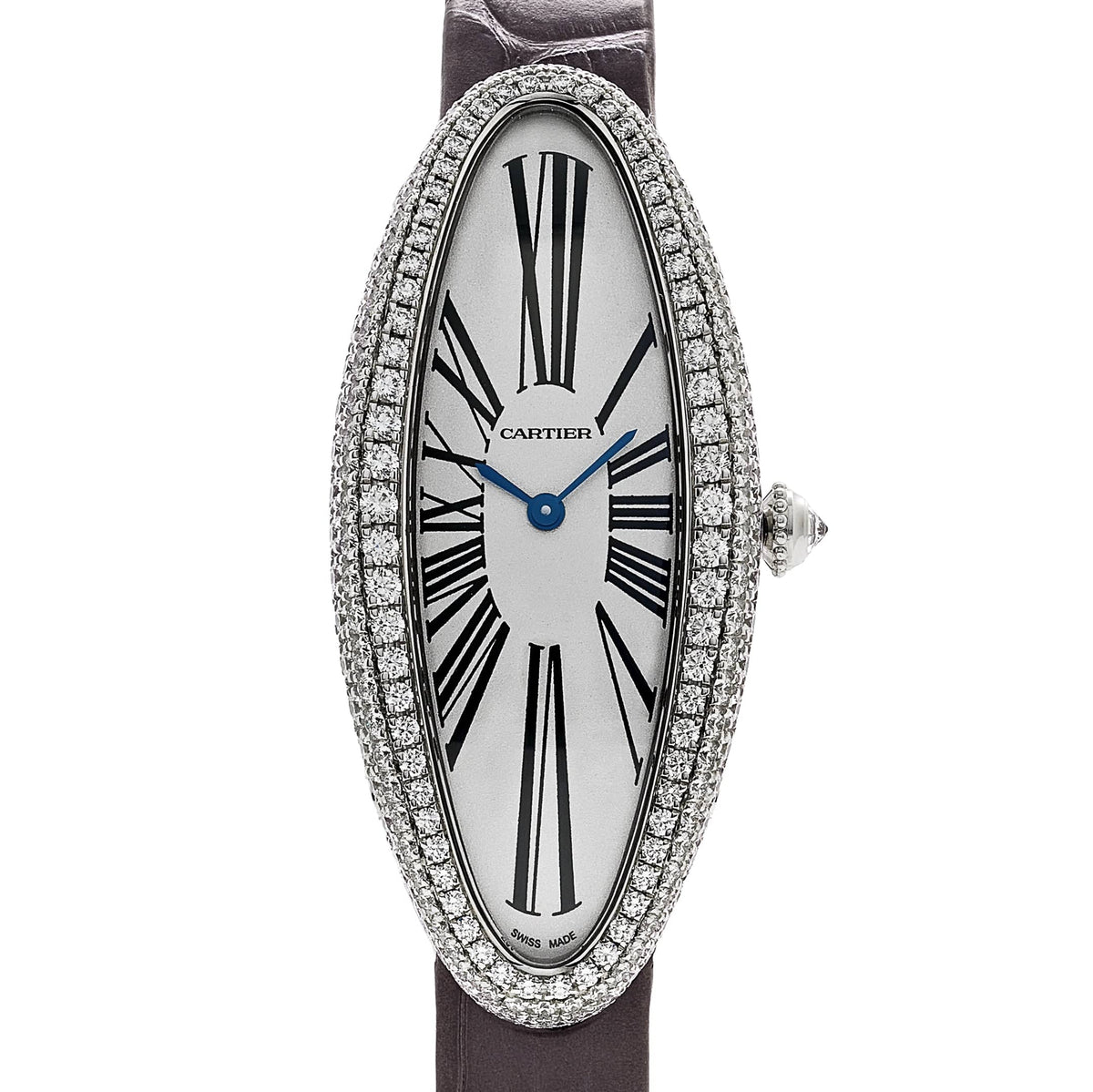 Cartier Baignoire Allongée WJBA0007 White Gold Silver Dial Diamond Bezel (2026)