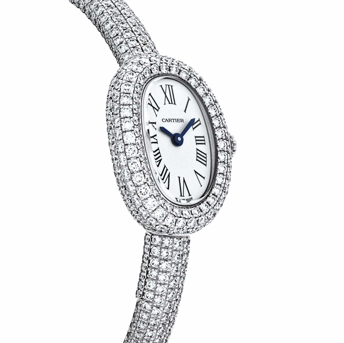 Cartier Baignoire Mini HPI01773 'Ladies' Rhodium-Finish White Gold Diamond Quartz (2025)