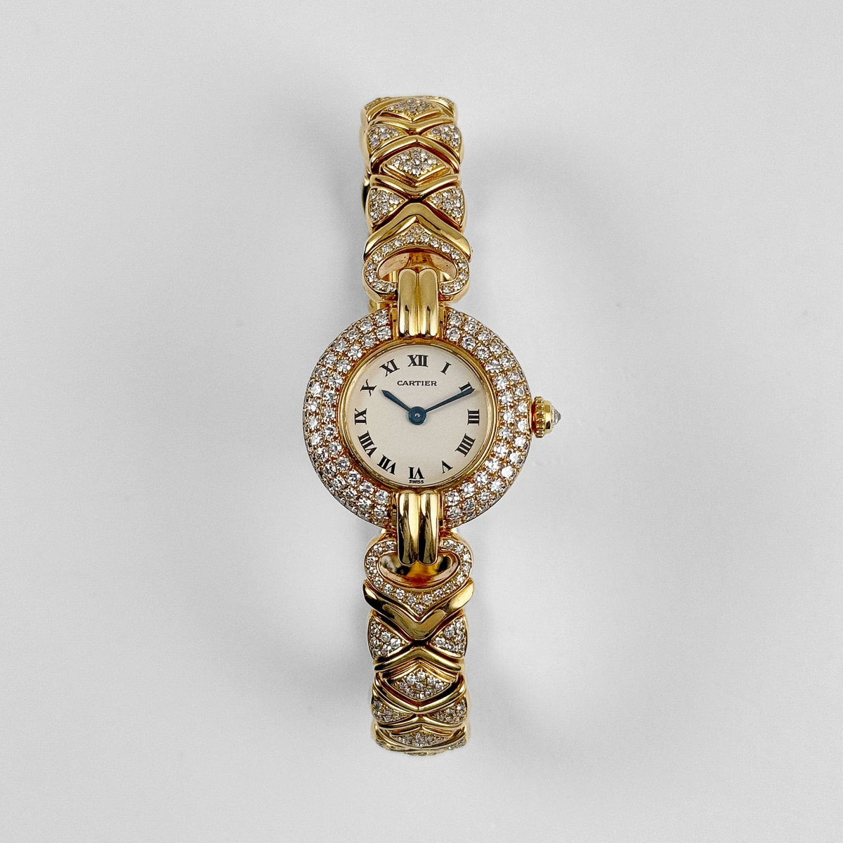 Cartier Colisée 'Ladies' Yellow Gold White Dial Diamond Bezel Quartz