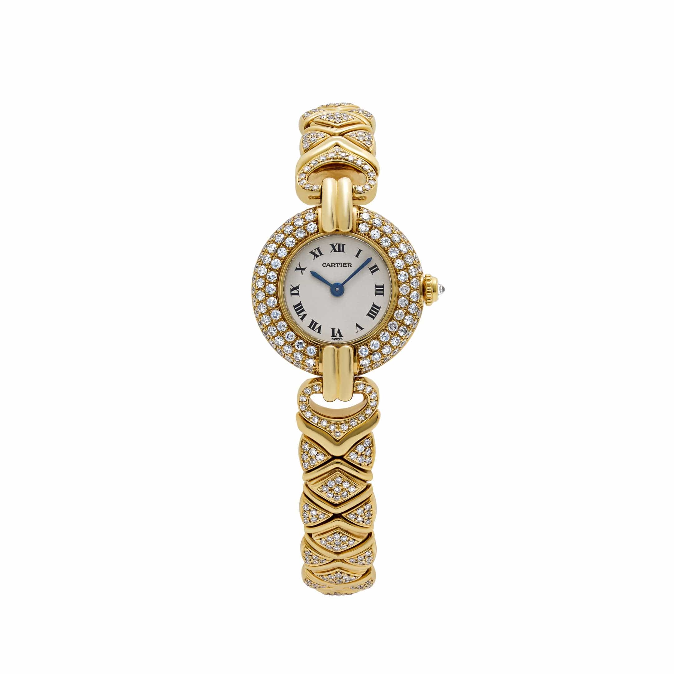Cartier Colisée 'Ladies' Yellow Gold White Dial Diamond Bezel Quartz