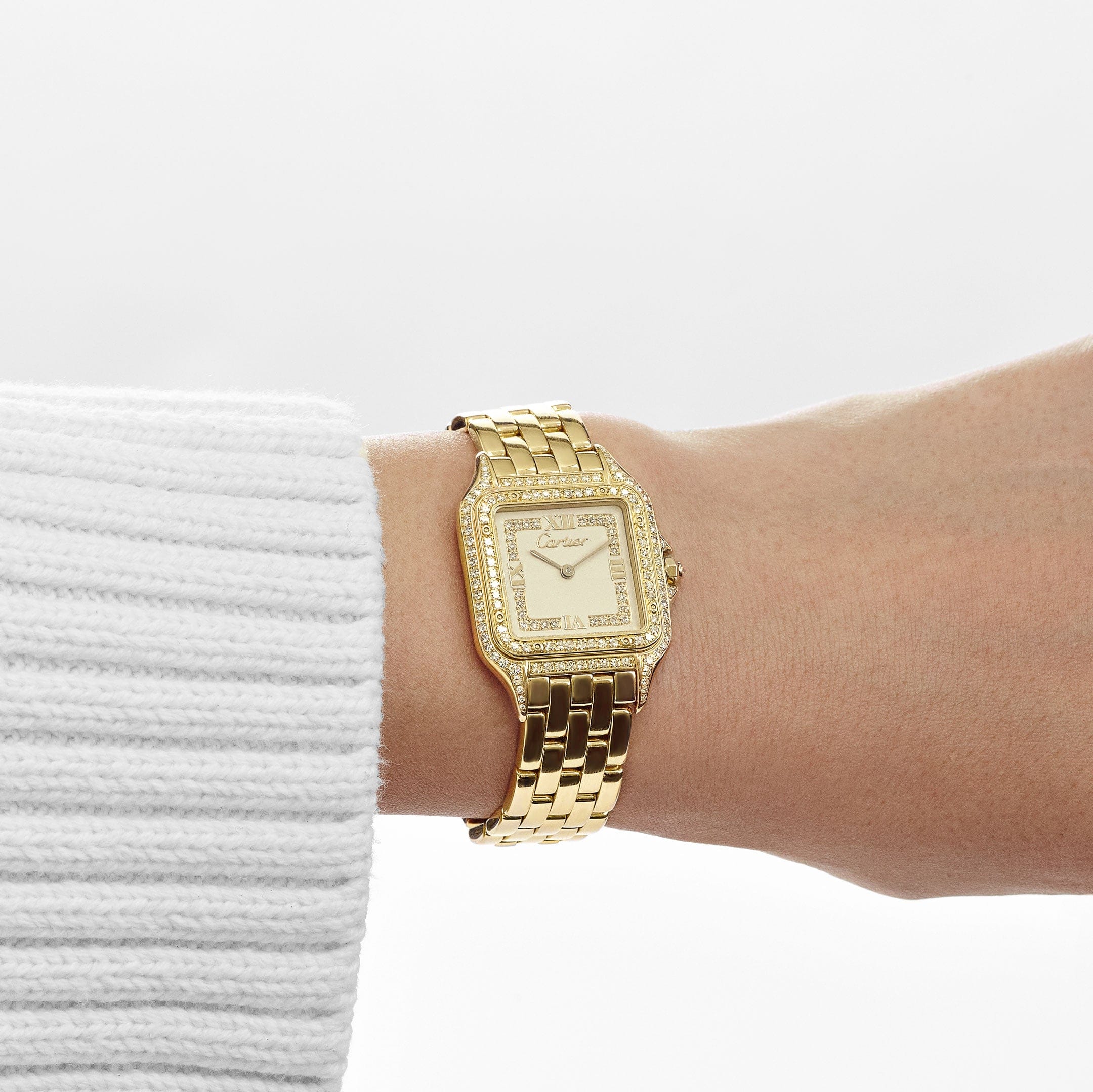 Cartier Panthère 88369 Yellow Gold Diamond-Set Dial Bezel Lugs Quartz