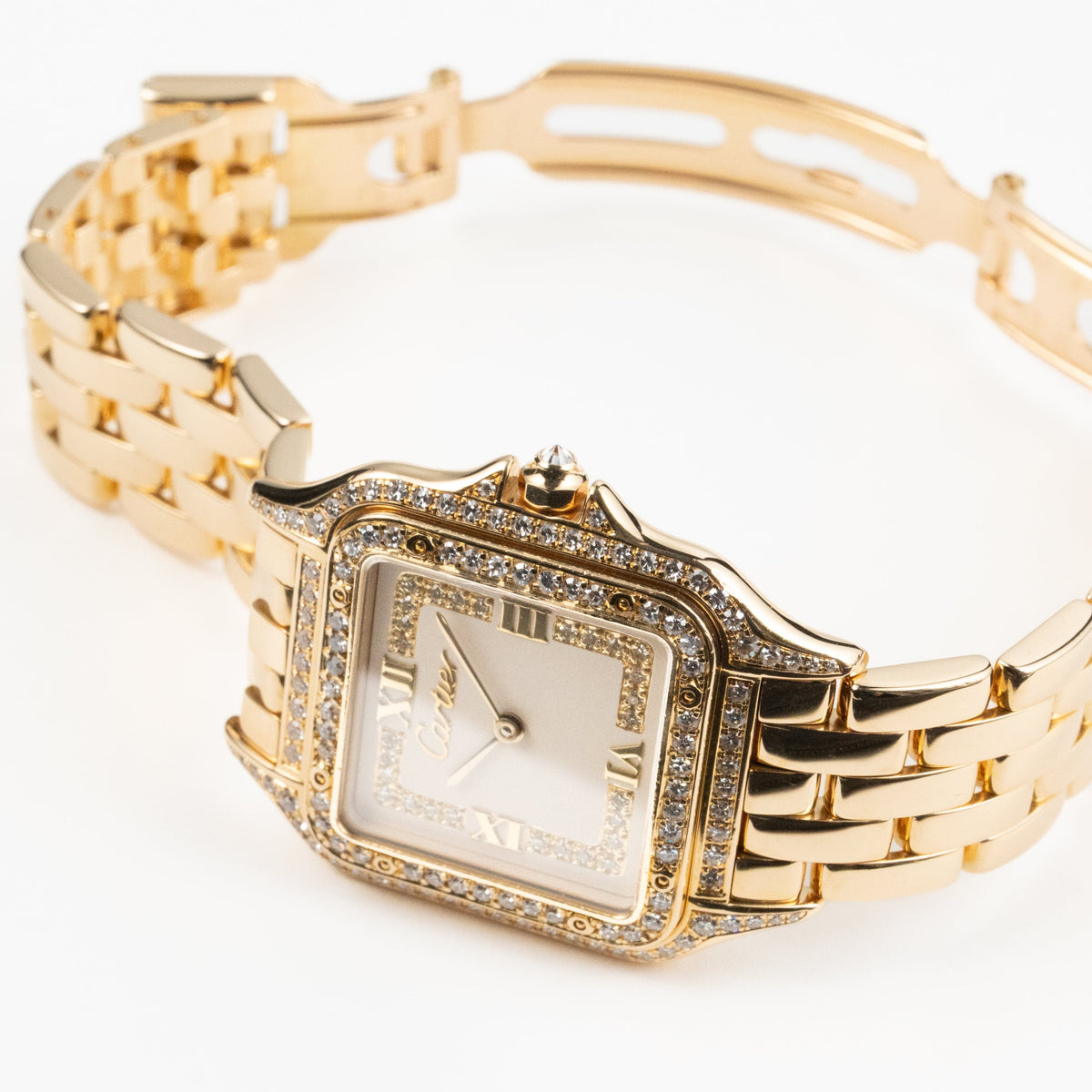 Cartier Panthère 88369 Yellow Gold Diamond-Set Dial Bezel Lugs Quartz