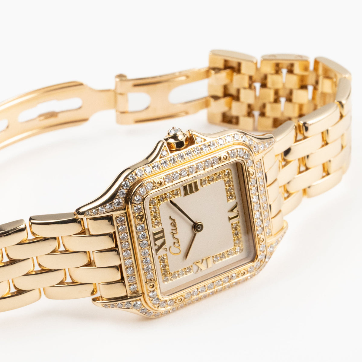 Cartier Panthère 88369 Yellow Gold Diamond-Set Dial Bezel Lugs Quartz
