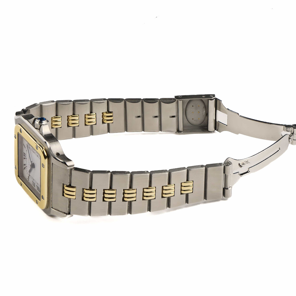 Cartier Santos Carrée 2961 Yellow Gold Stainless Steel White Dial