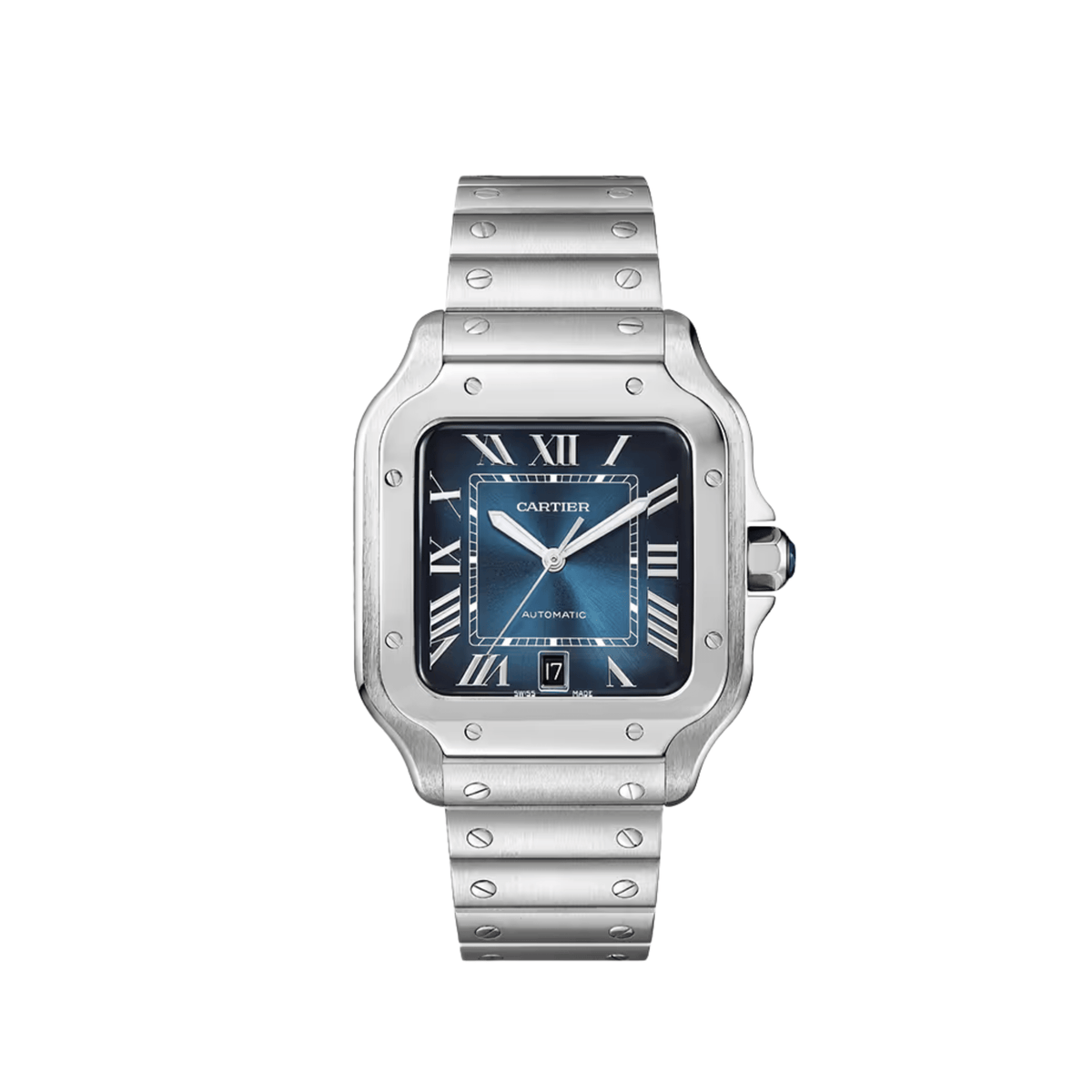Cartier Santos Large WSSA0013 Stainless Steel Blue Dial