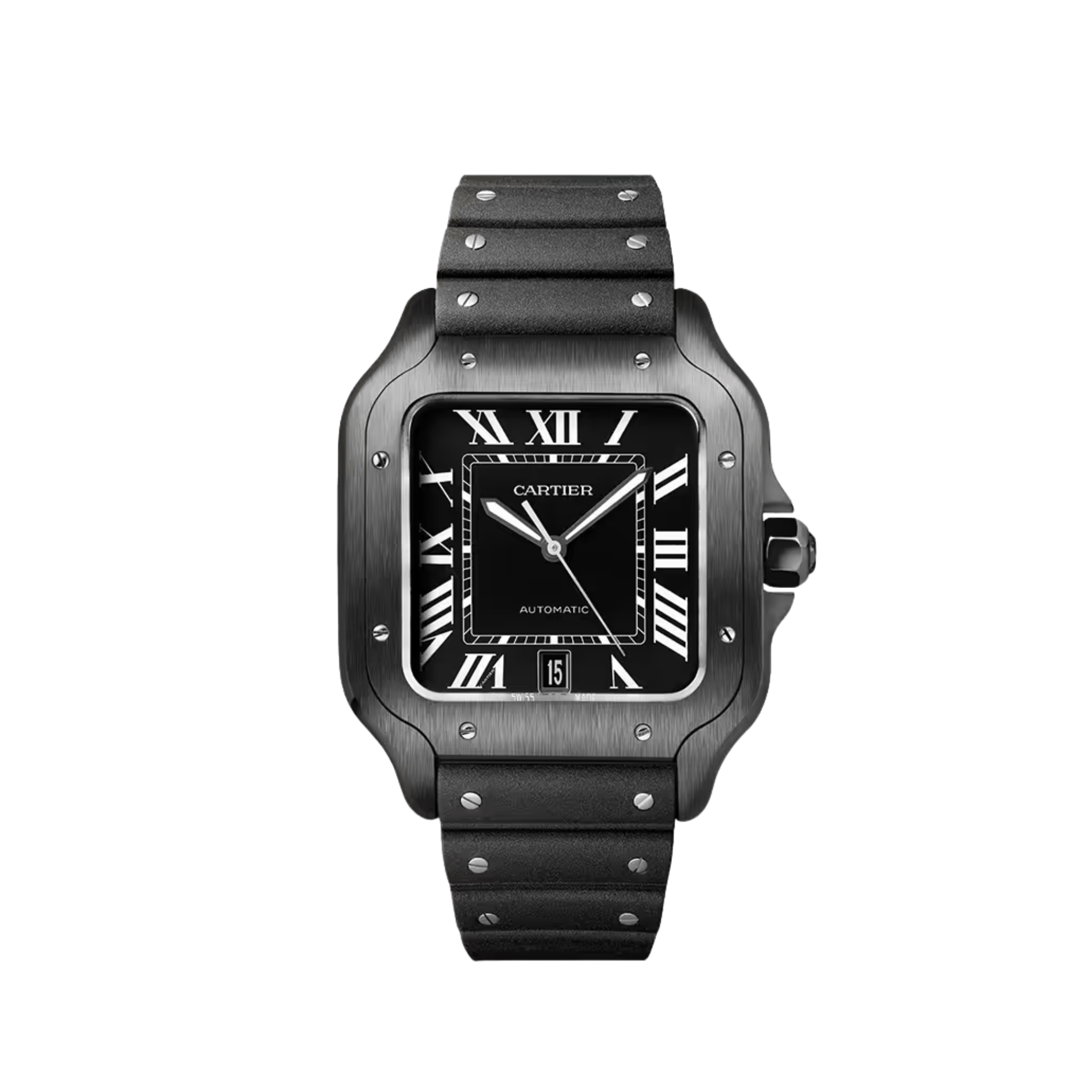 Cartier Santos Large WSSA0039 Stainless Steel Black Dial