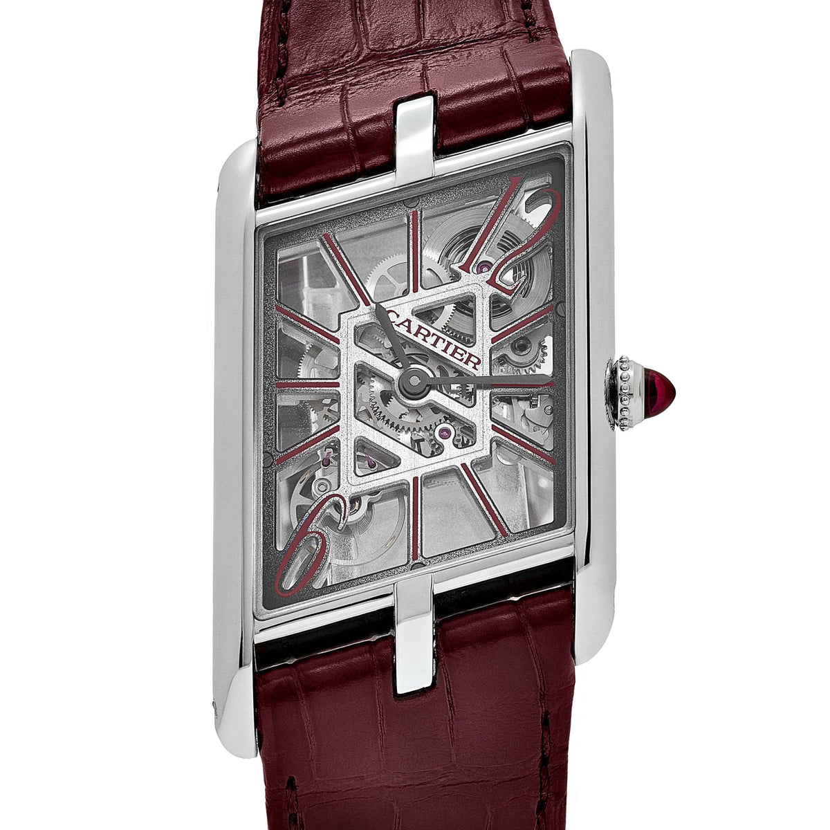 Cartier Tank Asymétrique Large WHTA0023 'Temple Edition' Platinum Skeleton Dial Limited Edition of 60