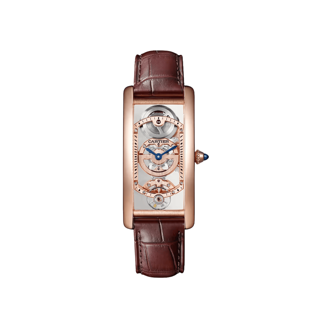 Cartier Tank Cintrée WHTA0008 Rose Gold Skeleton Dial